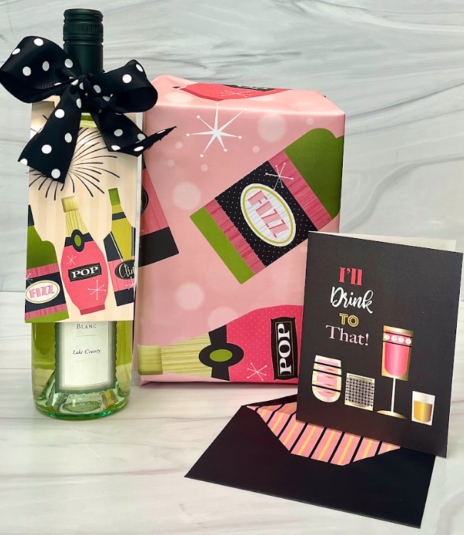 I'll Drink To That Pink Vintage Cocktails Greeting Card