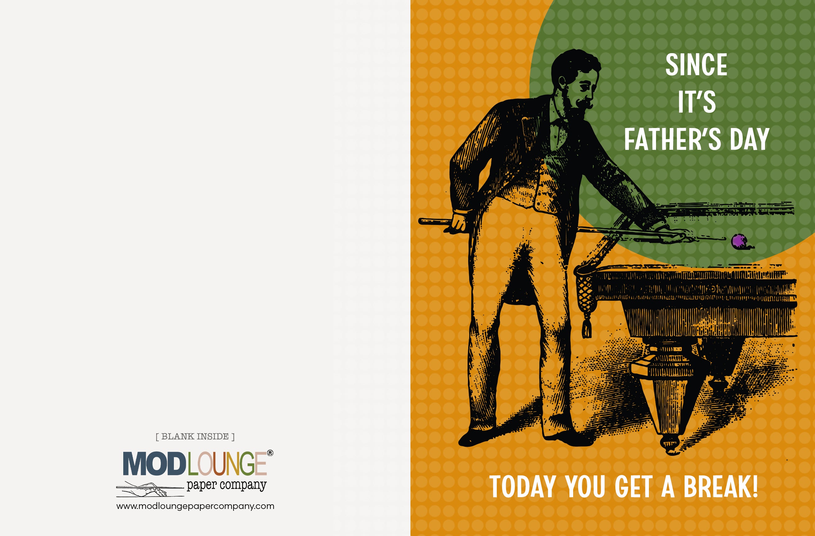 Funny Fathers Day Take A Break Pool Table Card