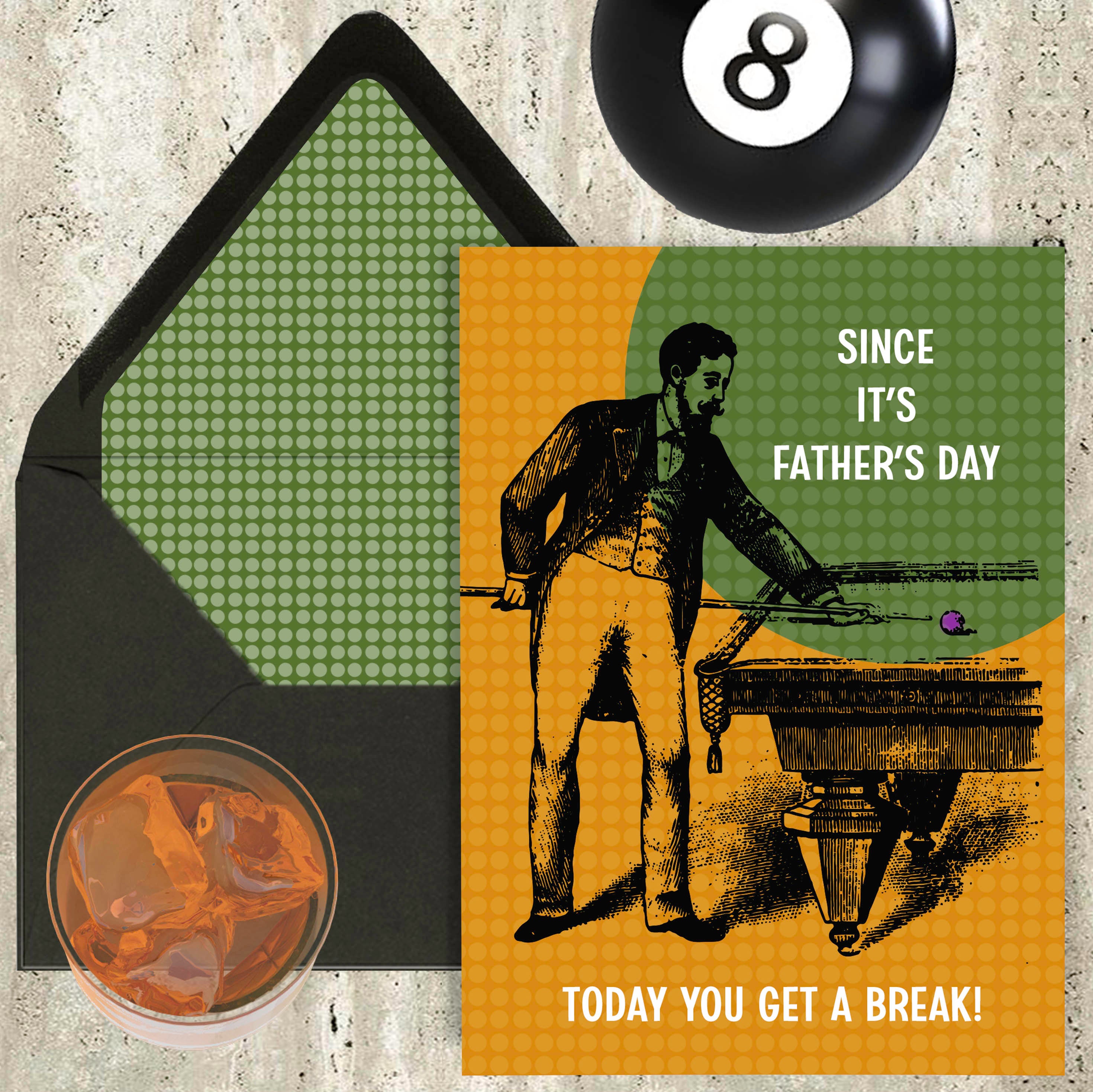 Funny Fathers Day Take A Break Pool Table Card