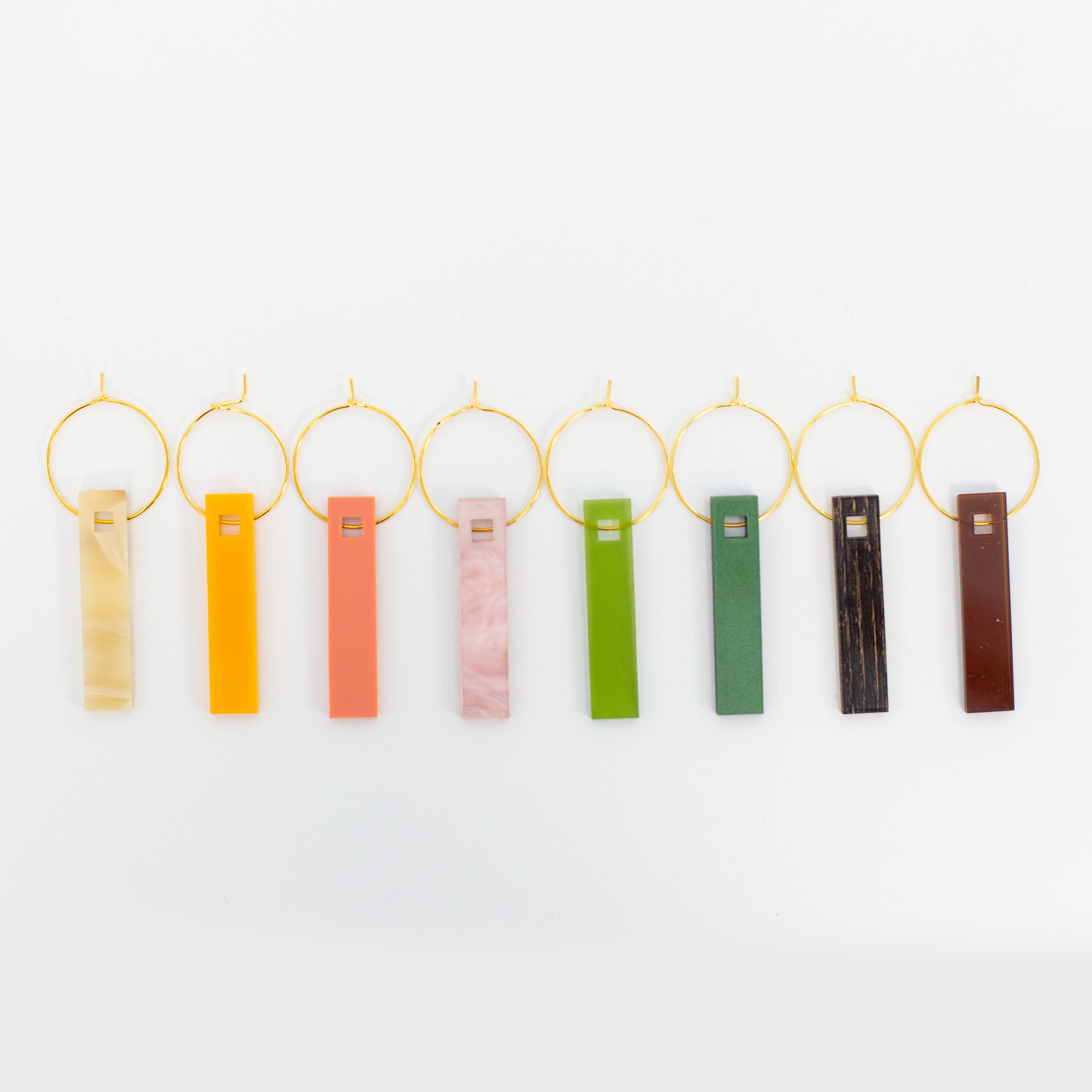 Hawaiian Summer Acrylic Cocktail Marker Wine Charms