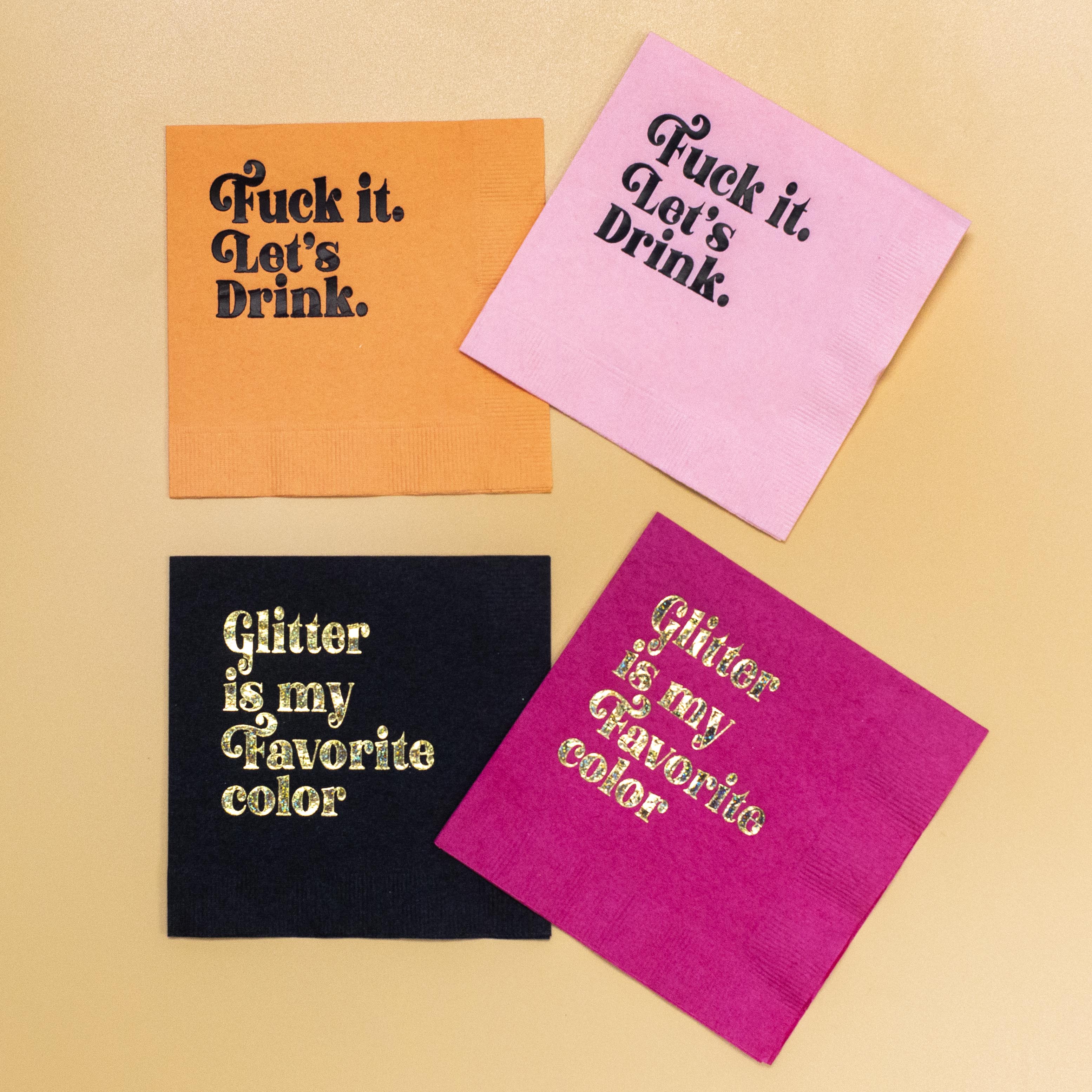 funny foil cocktail napkins