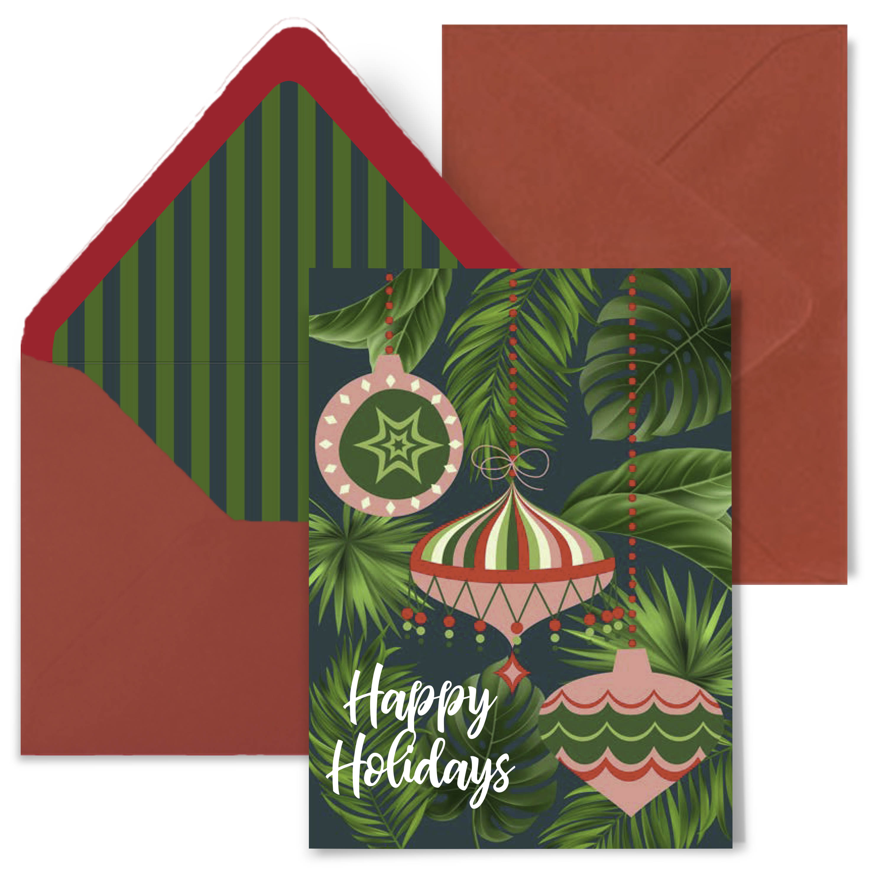 Palm Springs Retro Ornament Holiday Greeting Card