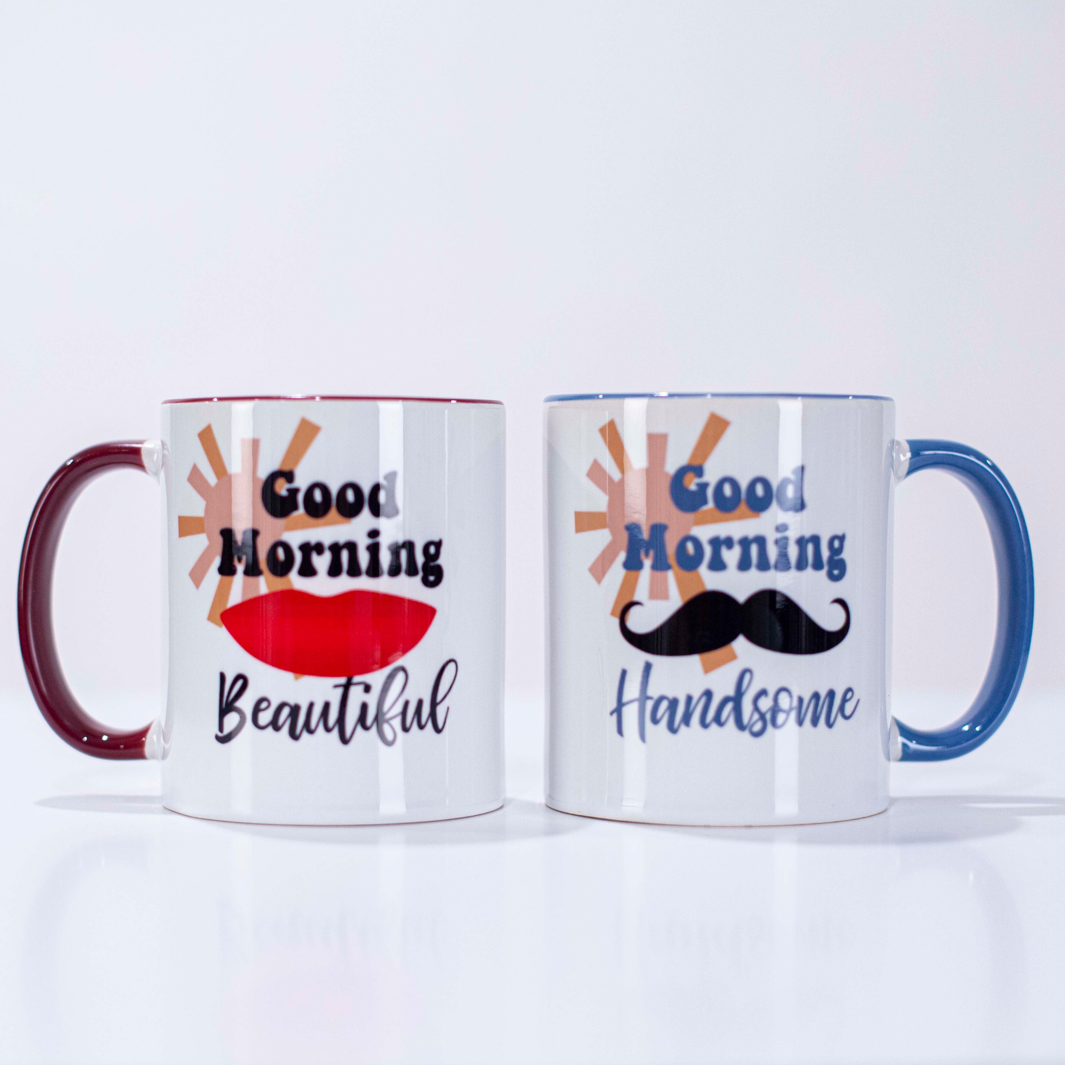 Good Morning Handsome Retro Mustache Coffee Mug