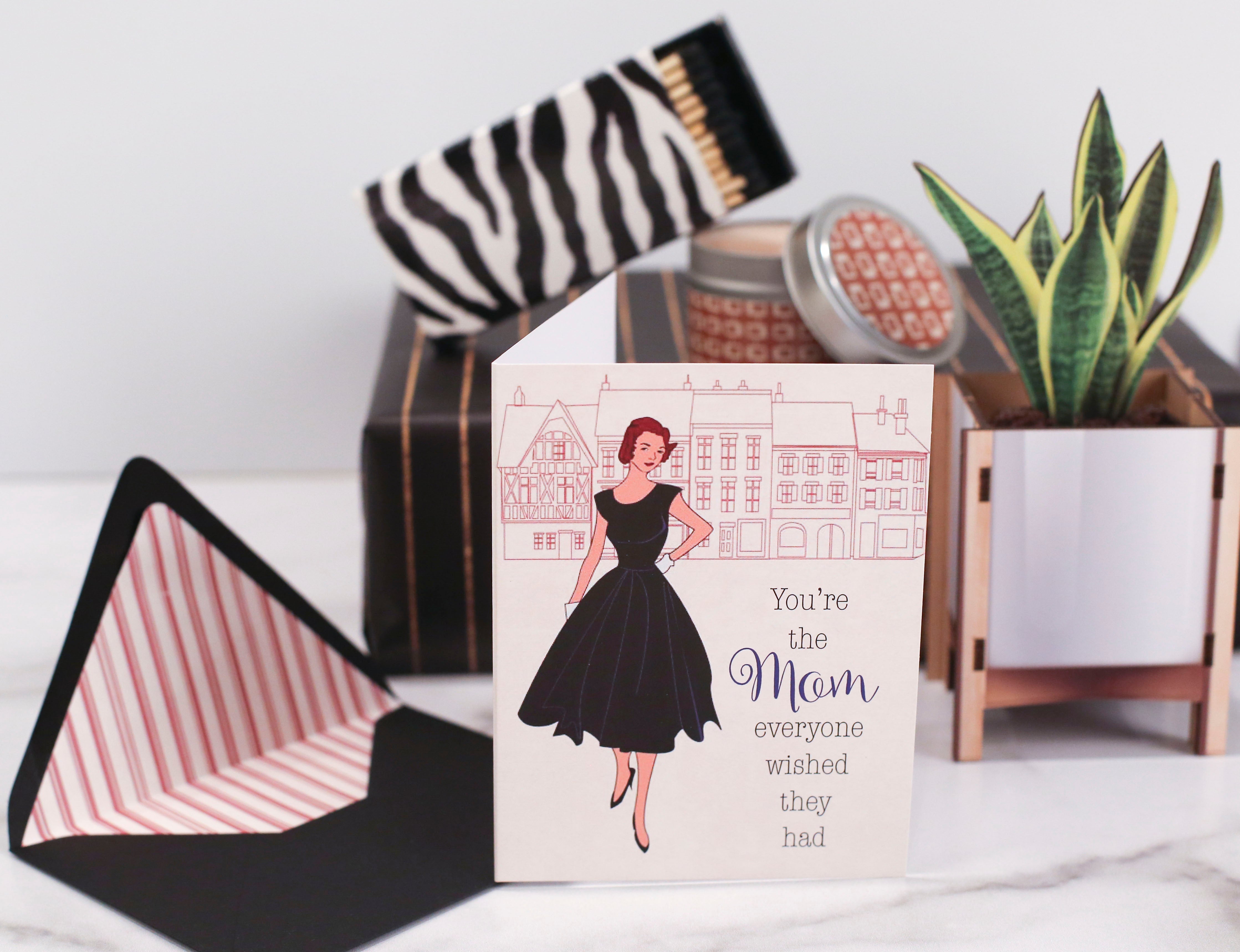 Vintage Fashion Mom Mothers Day Card - ModLoungePaperCompany