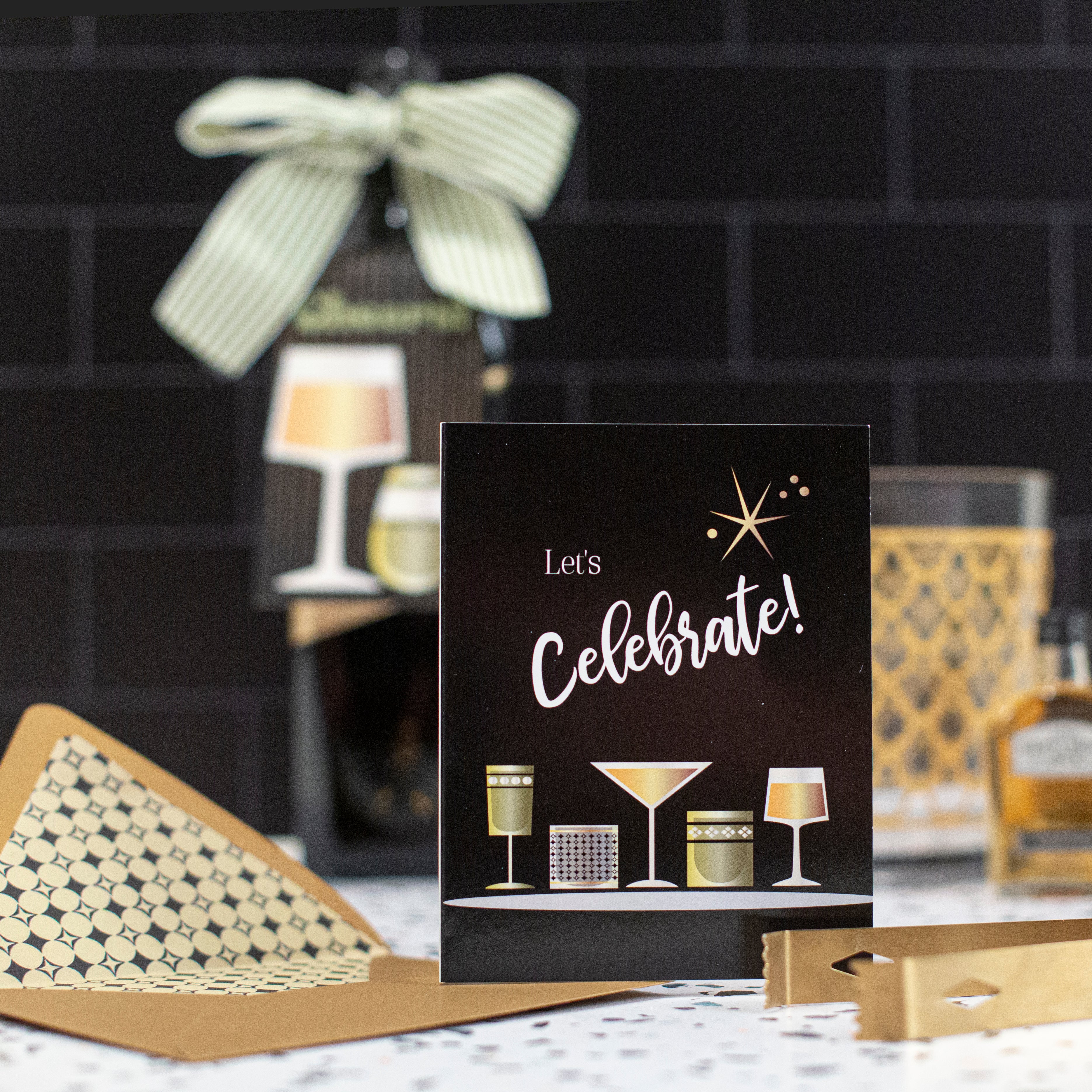 Vintage Cocktail Let's Celebrate Card - ModLoungePaperCompany