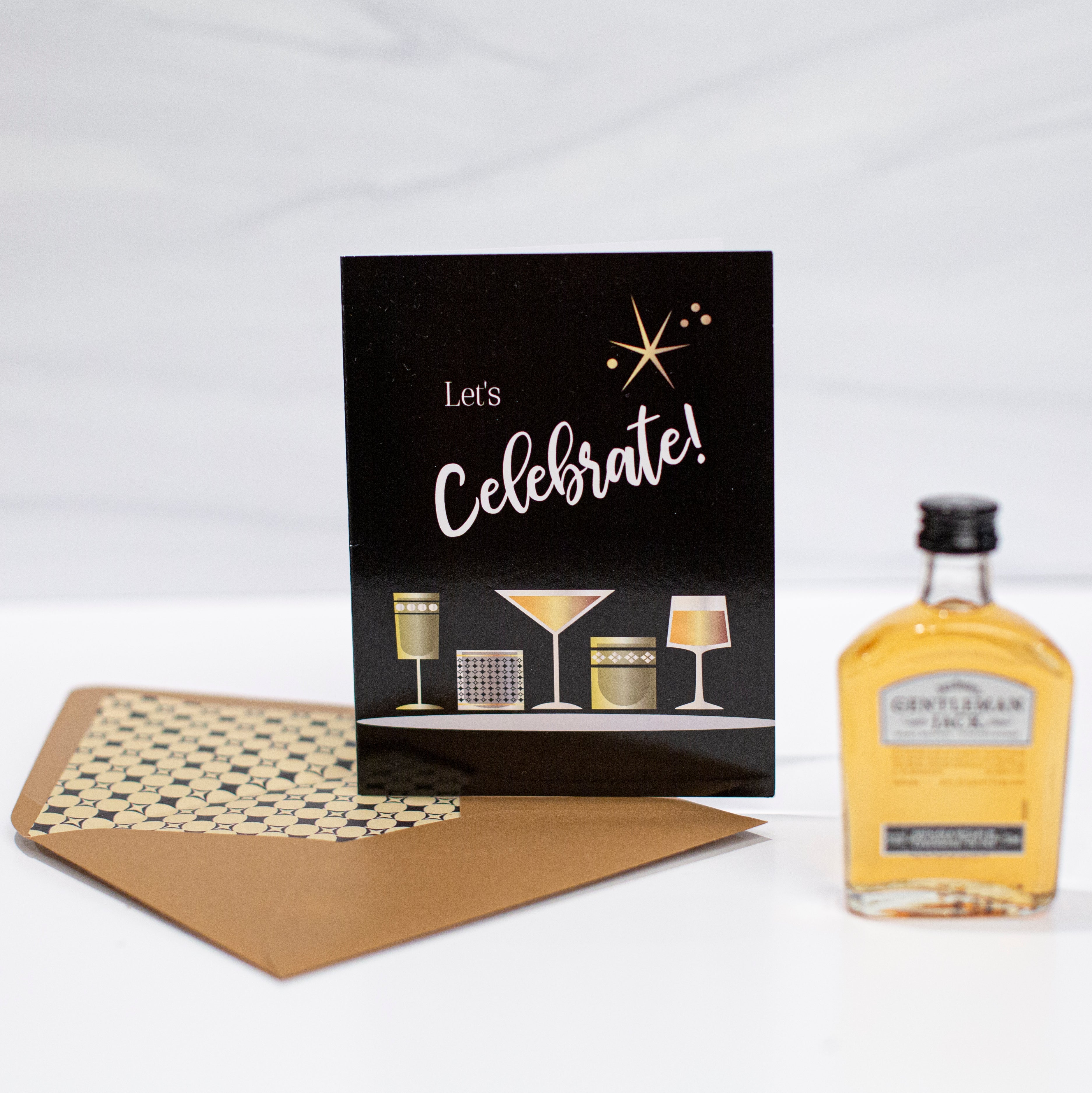 Vintage Cocktail Let's Celebrate Card - ModLoungePaperCompany