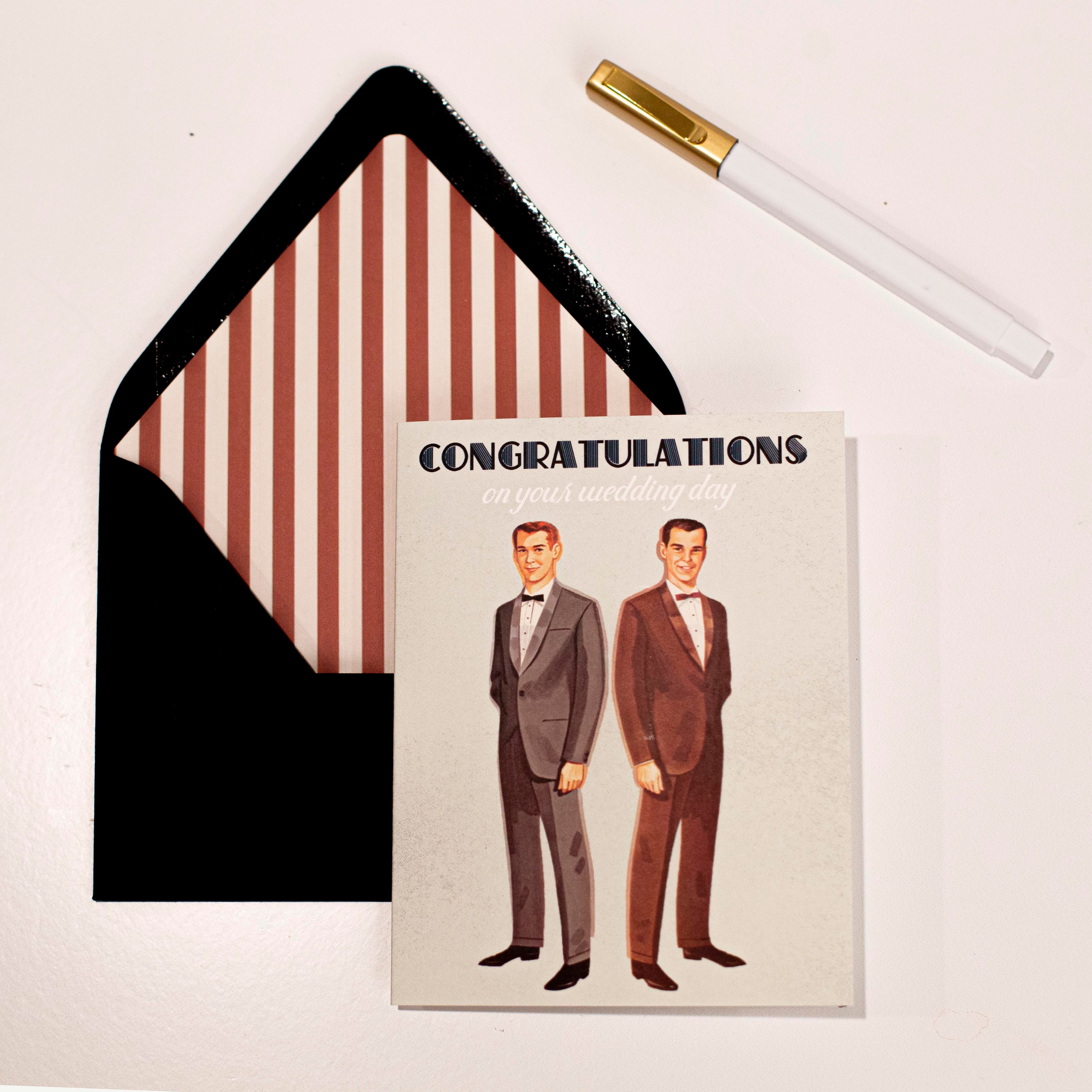 Vintage Grooms Wedding Card - ModLoungePaperCompany