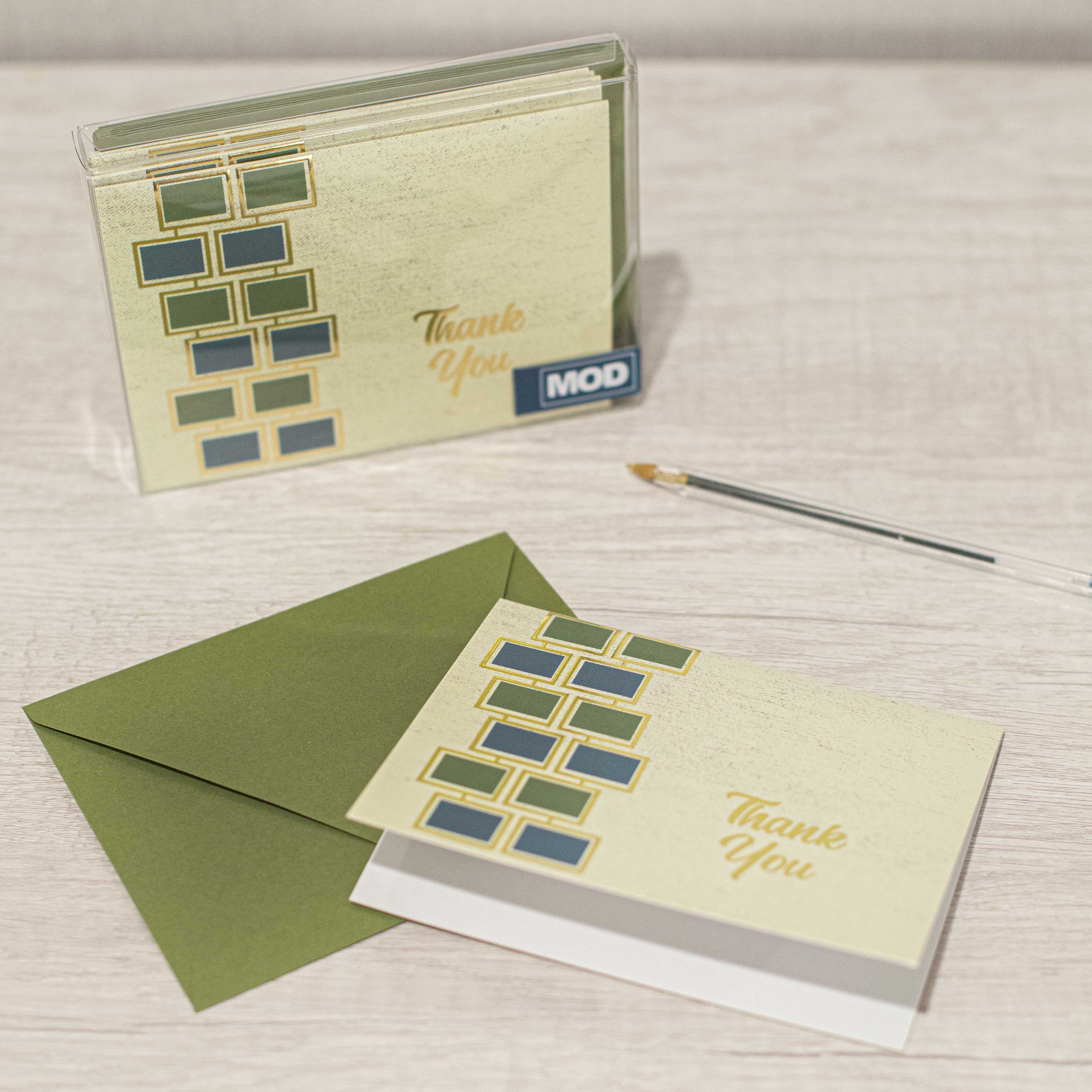 Square Rows Thank You Card - ModLoungePaperCompany