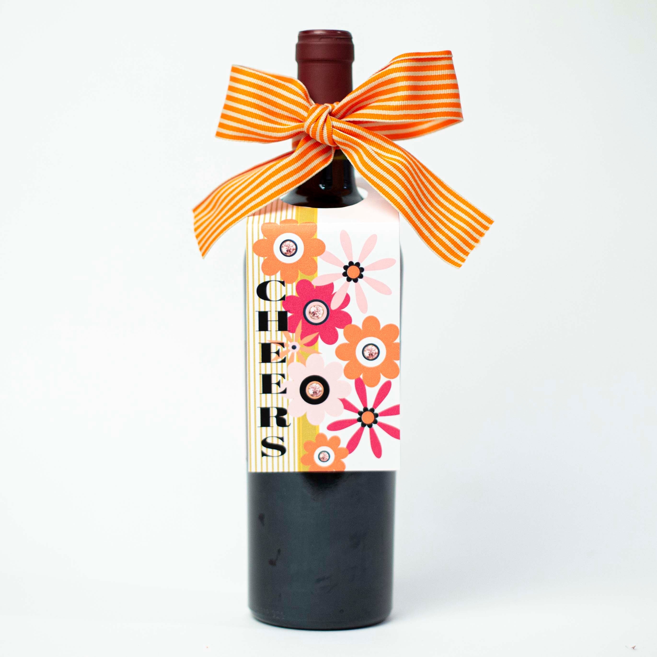 Flower Cheers Wine Tag - ModLoungePaperCompany