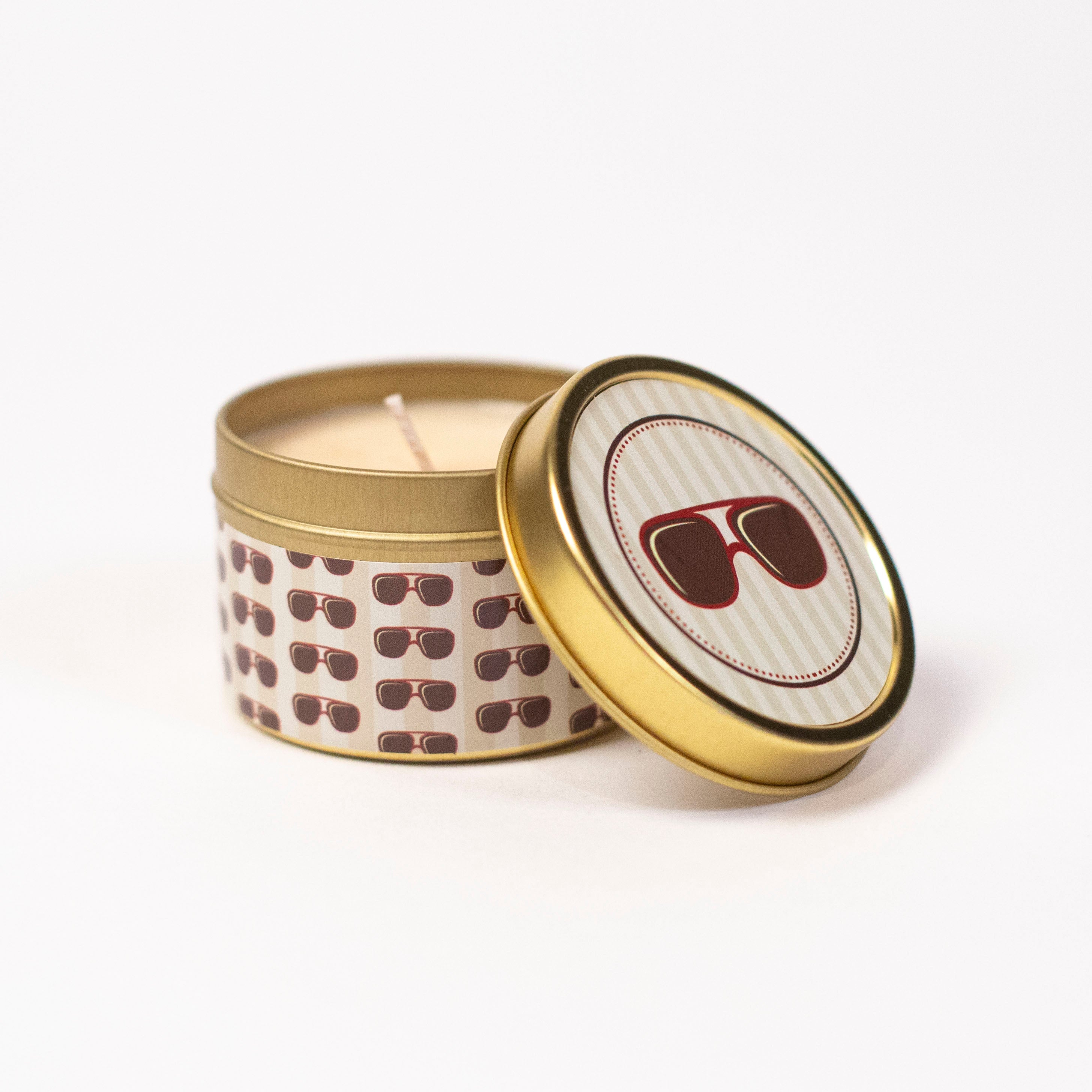 retro sunglasses travel candle mahogany shea