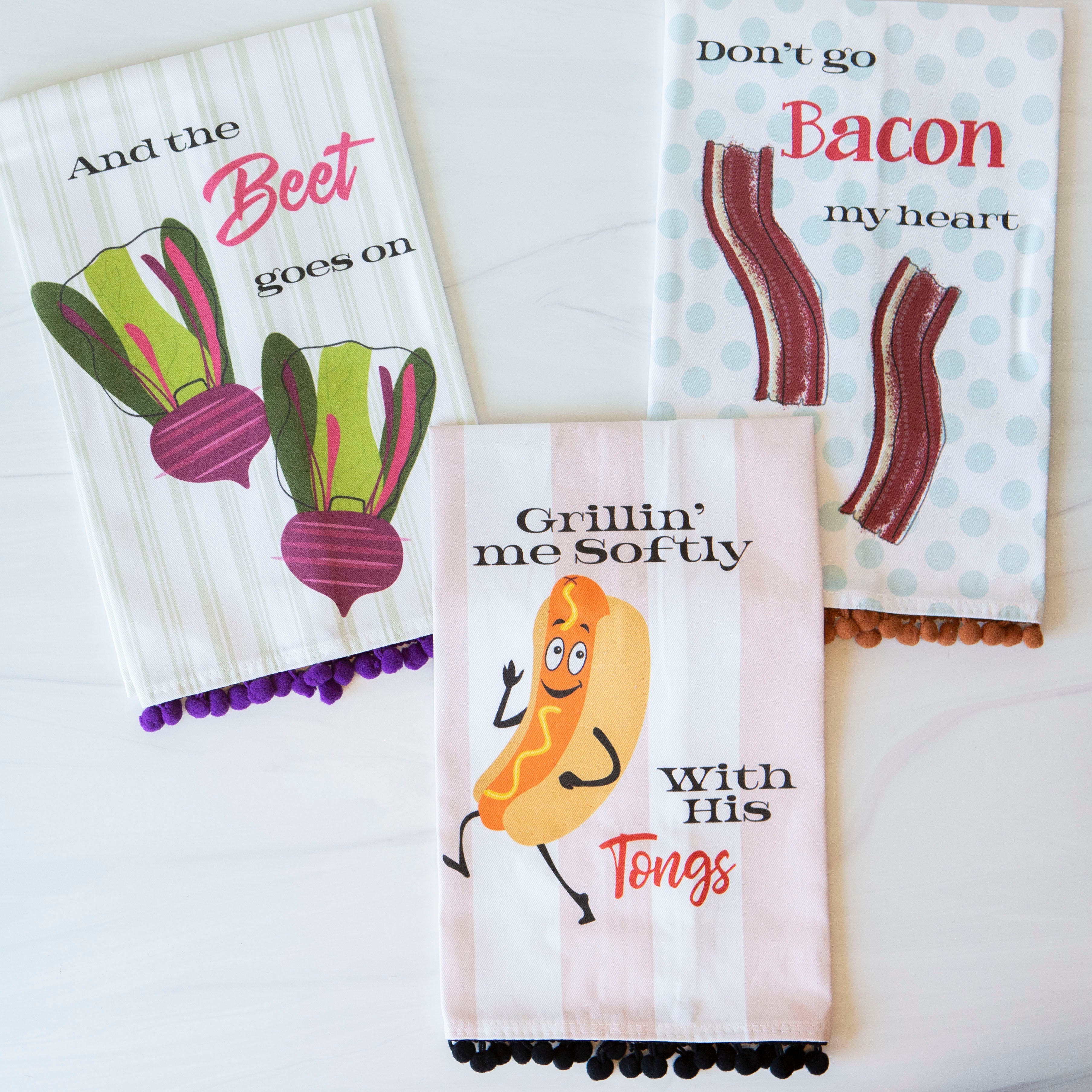 funny kitchen tea towels | bacon tea towel