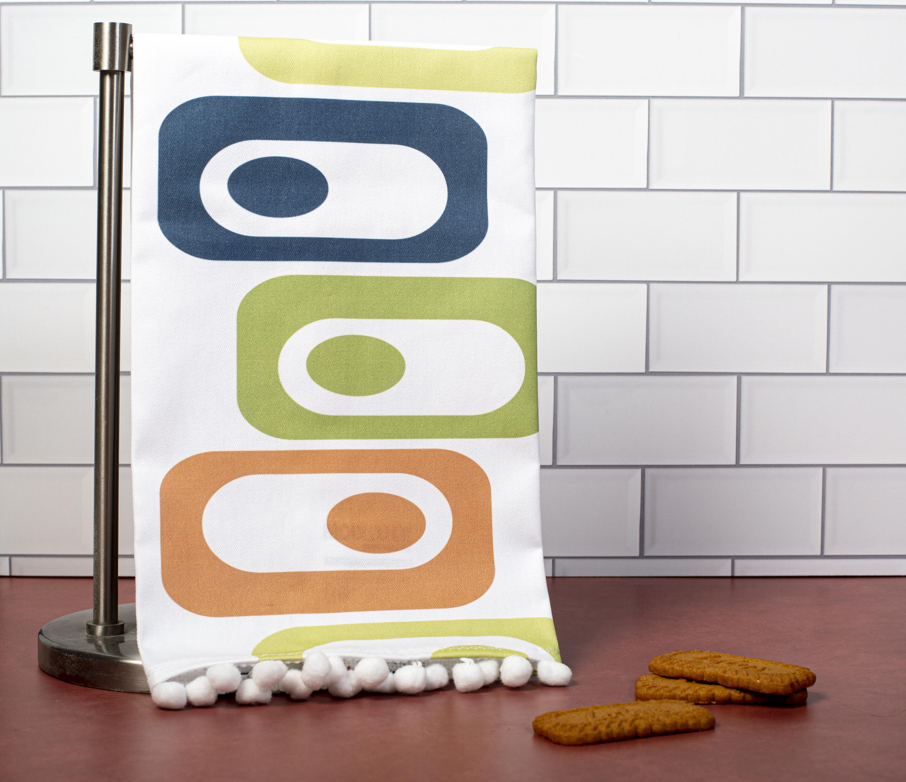 Circle in Square Mid Century Modern Bar Kitchen Tea Towel