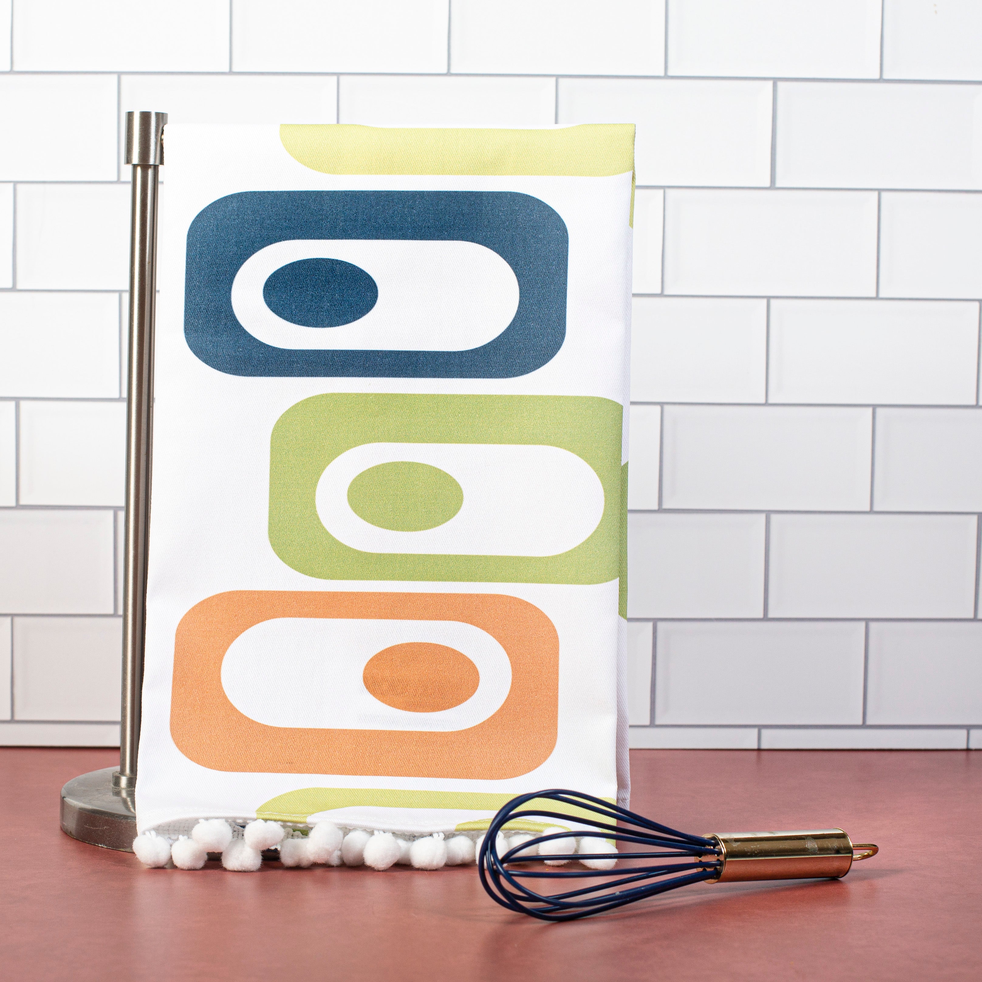 Circle in Square Mid Century Modern Bar Kitchen Tea Towel