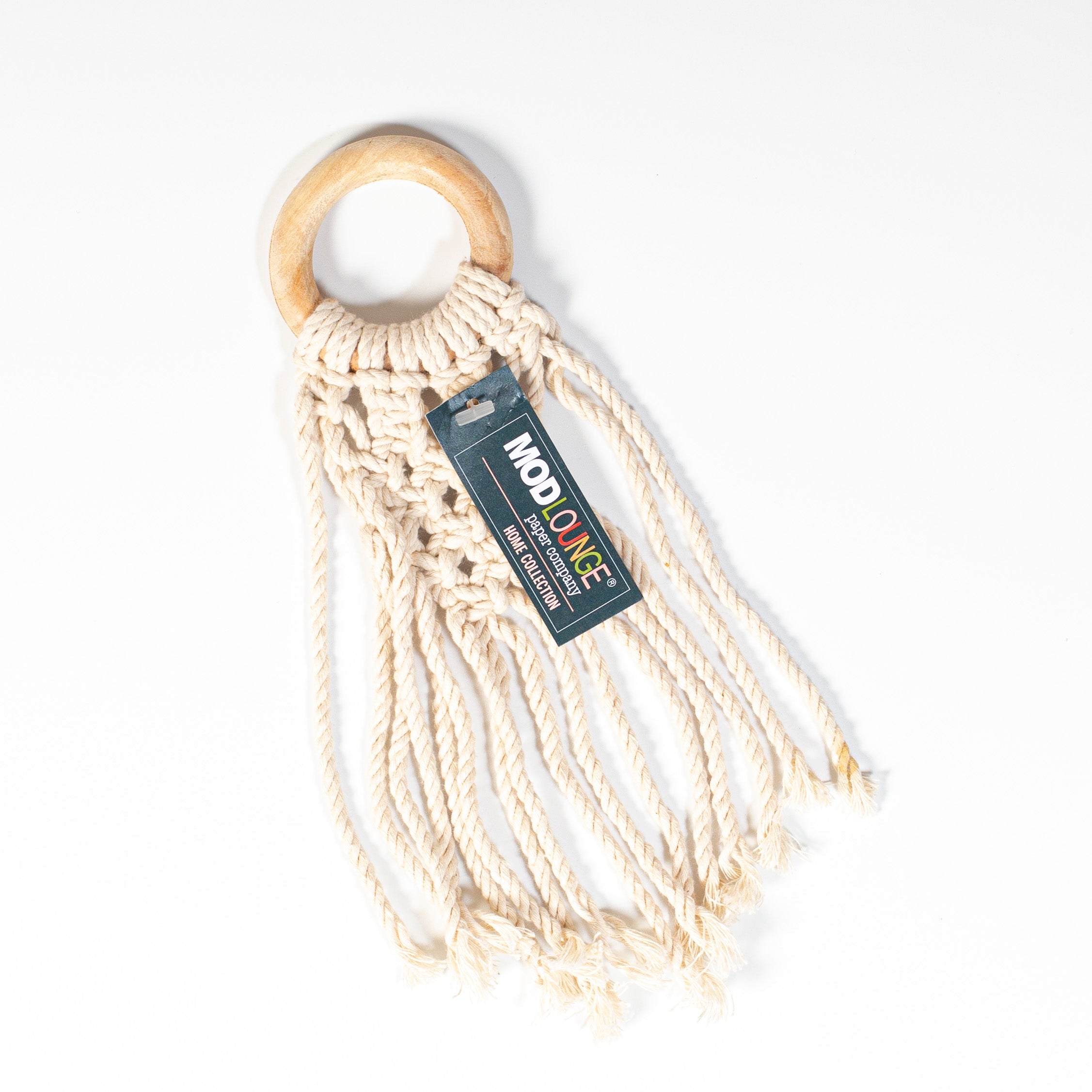Macrame Bohemian Round Wooden Napkin Ring