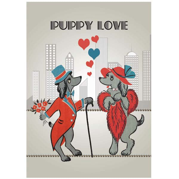 Puppy Love Valentine Card - ModLoungePaperCompany