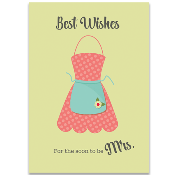 Retro Apron Bridal Shower Card - ModLoungePaperCompany