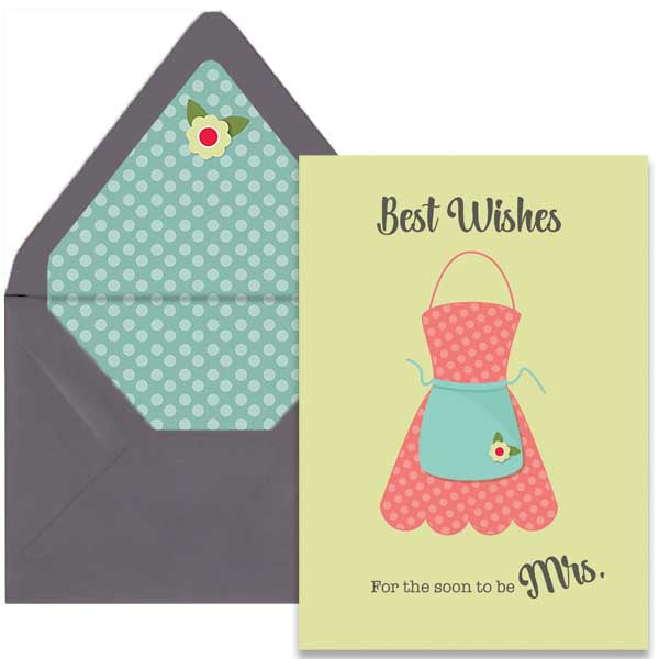 Retro Apron Bridal Shower Card - ModLoungePaperCompany
