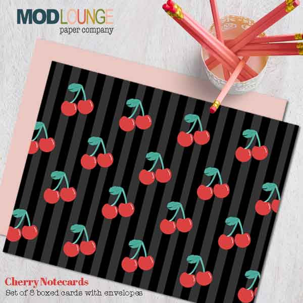 Cherry Notecard - ModLoungePaperCompany