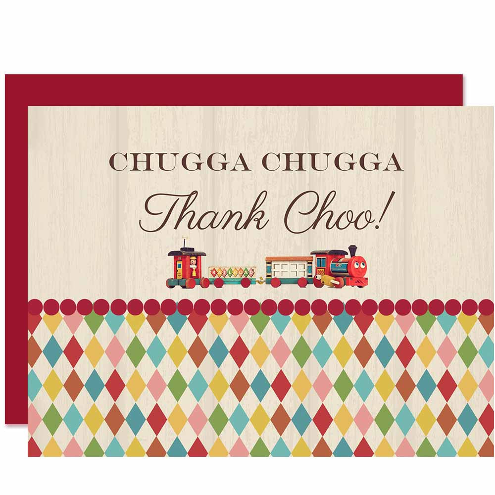 Vintage Train Thank You card - ModLoungePaperCompany