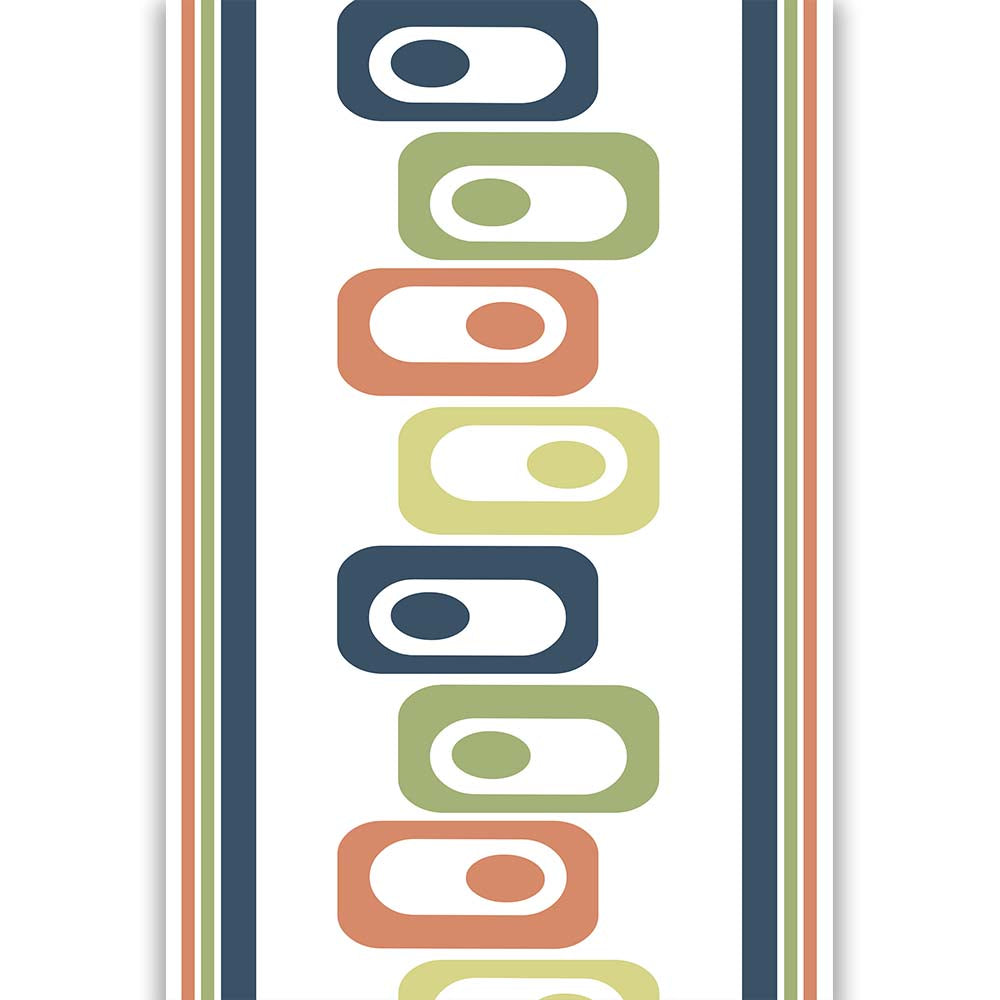 Circle in Square Mid Century Modern Bar Kitchen Tea Towel