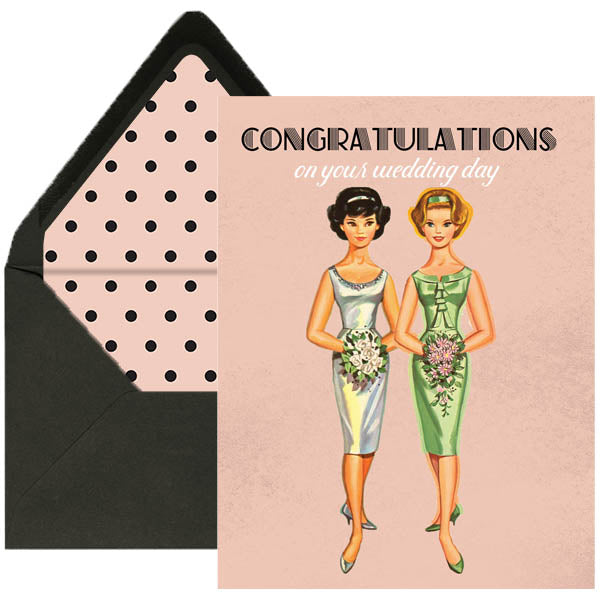 Vintage Brides Wedding Card - ModLoungePaperCompany