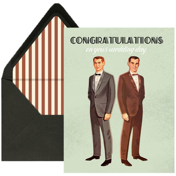 Vintage Grooms Wedding Card - ModLoungePaperCompany