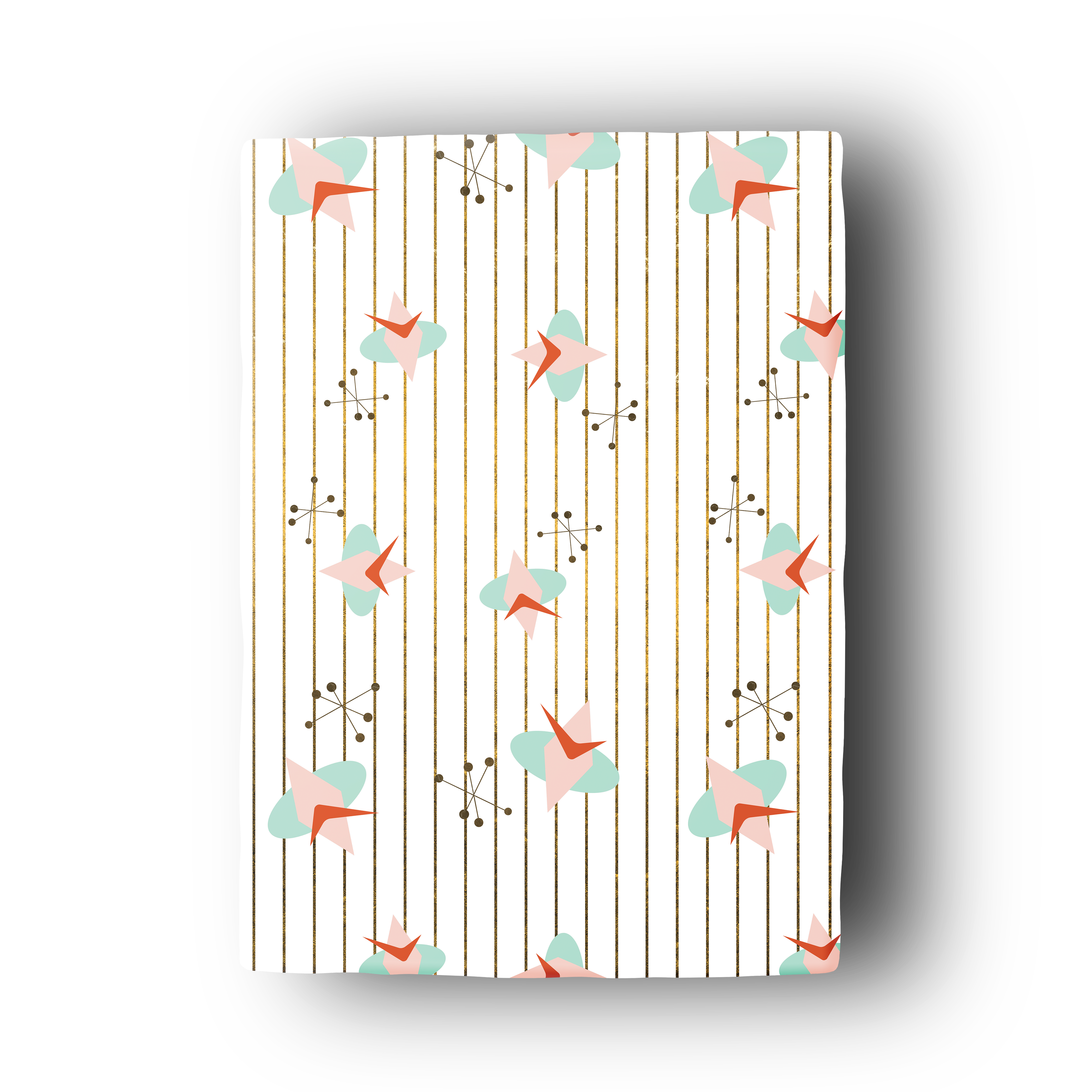 atomic cosmic stripe retro gift wrap