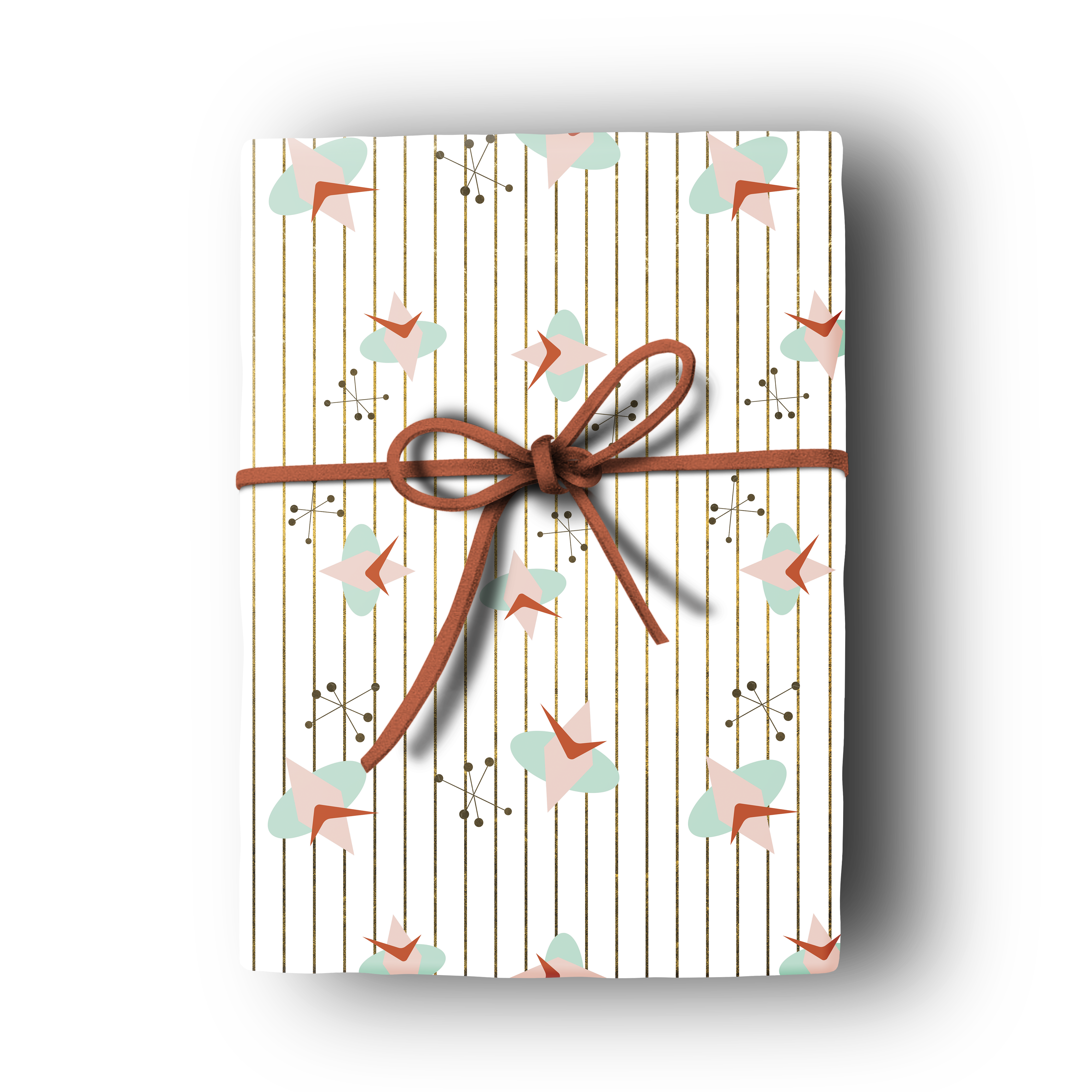 atomic cosmic stripe retro gift wrap