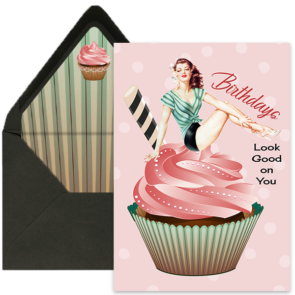 vintage pinup birthday card