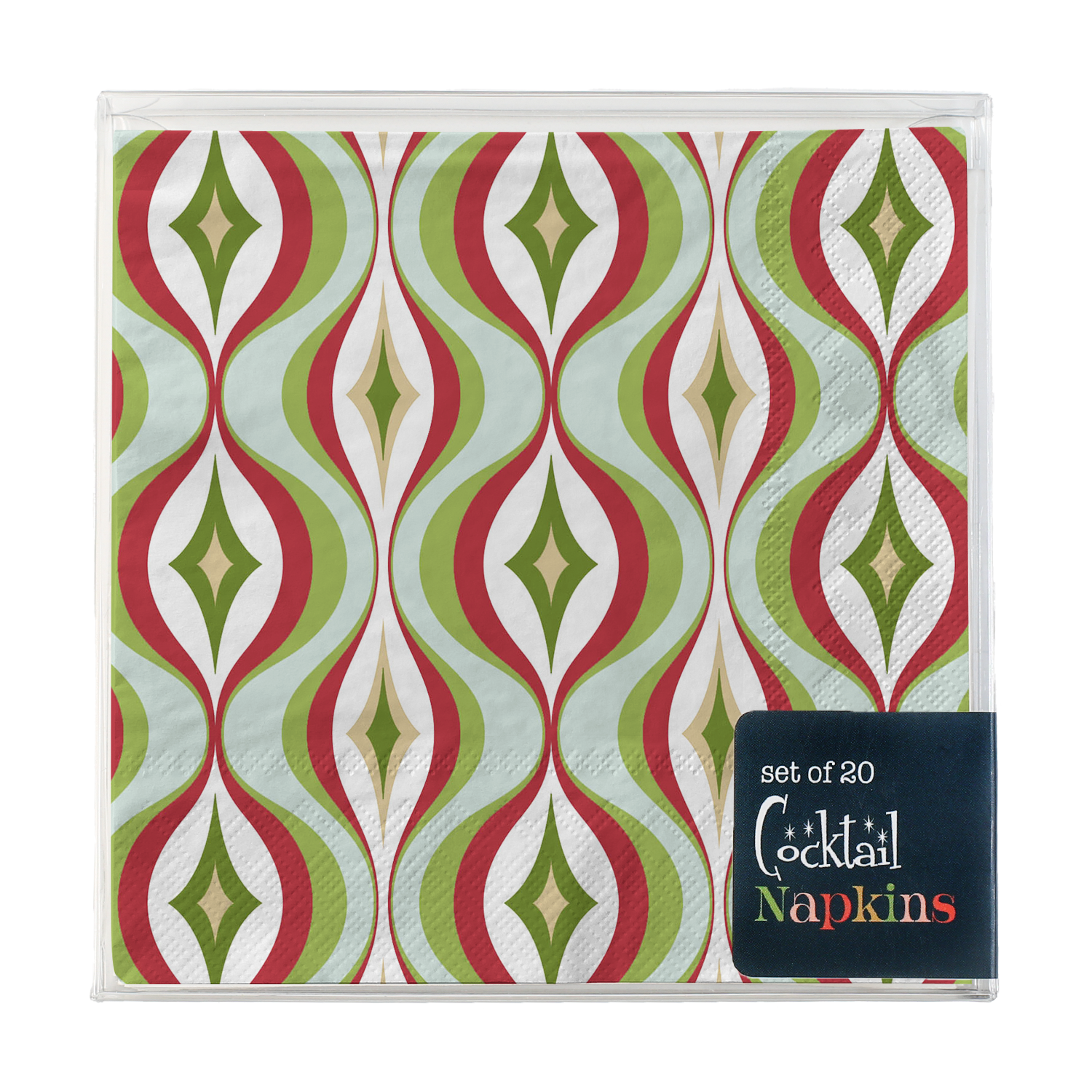 Diamond Wave Mid Century Modern Cocktail Beverage Napkin