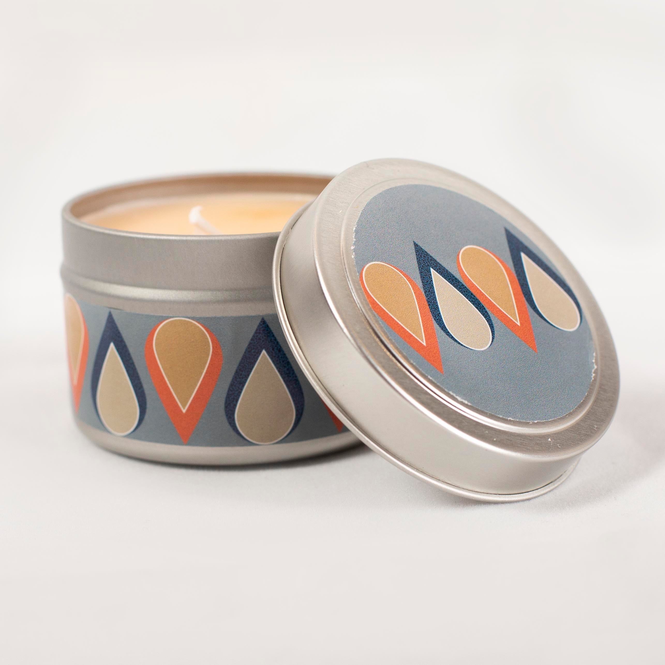 Double Teardrop Blue Travel Candle - ModLoungePaperCompany