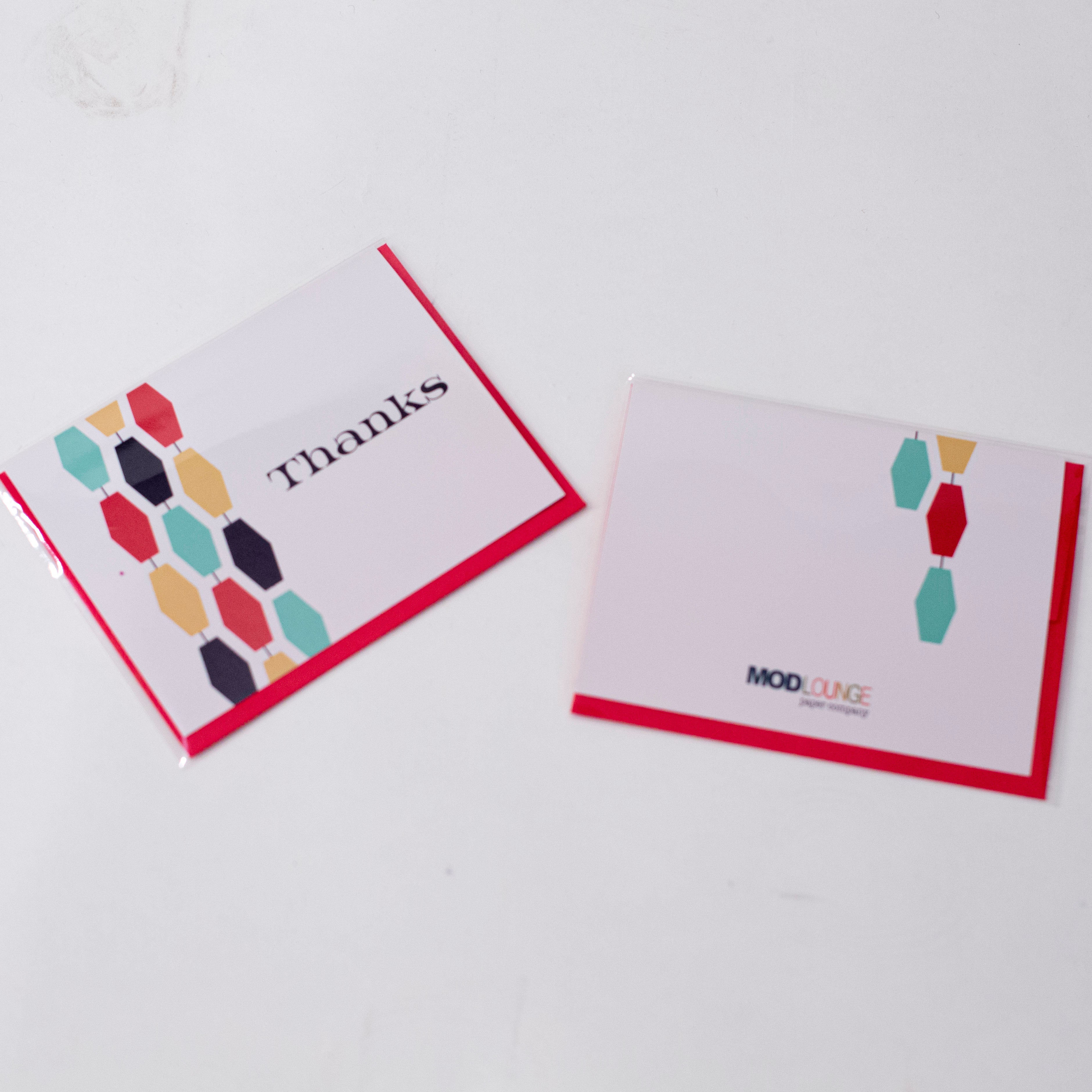 Geometric Hexagon Mid century Modern Thank You Card