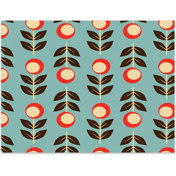 Folk Floral Notecard - ModLoungePaperCompany