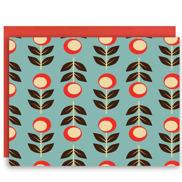 Folk Floral Notecard - ModLoungePaperCompany