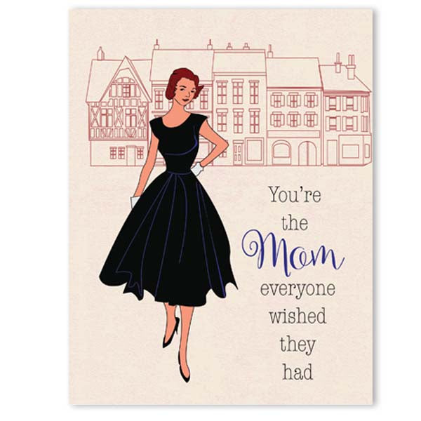 Vintage Fashion Mom Mothers Day Card - ModLoungePaperCompany