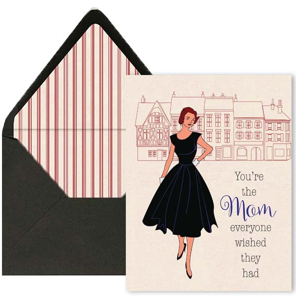 Vintage Fashion Mom Mothers Day Card - ModLoungePaperCompany