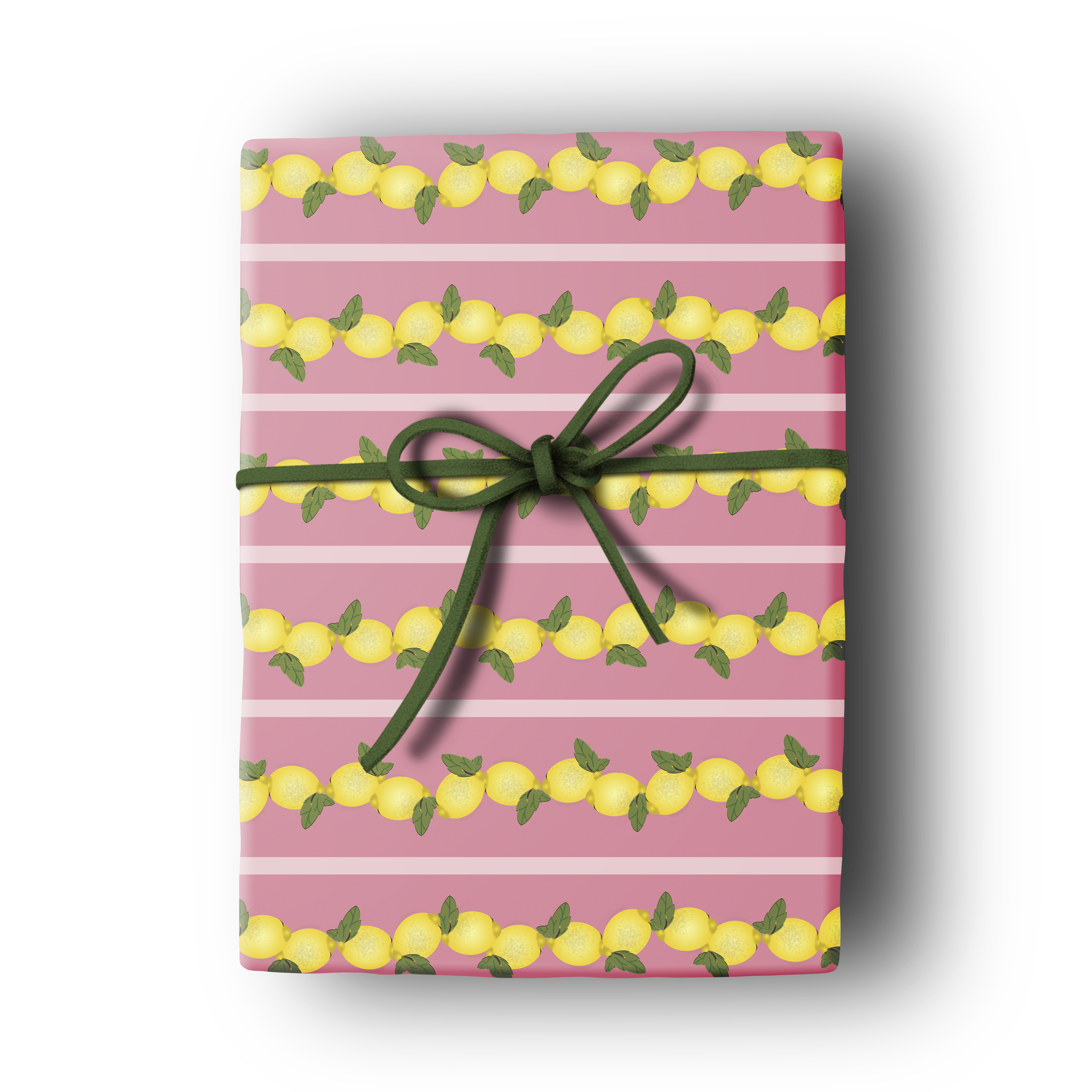 vintage pink and lemon gift wrap