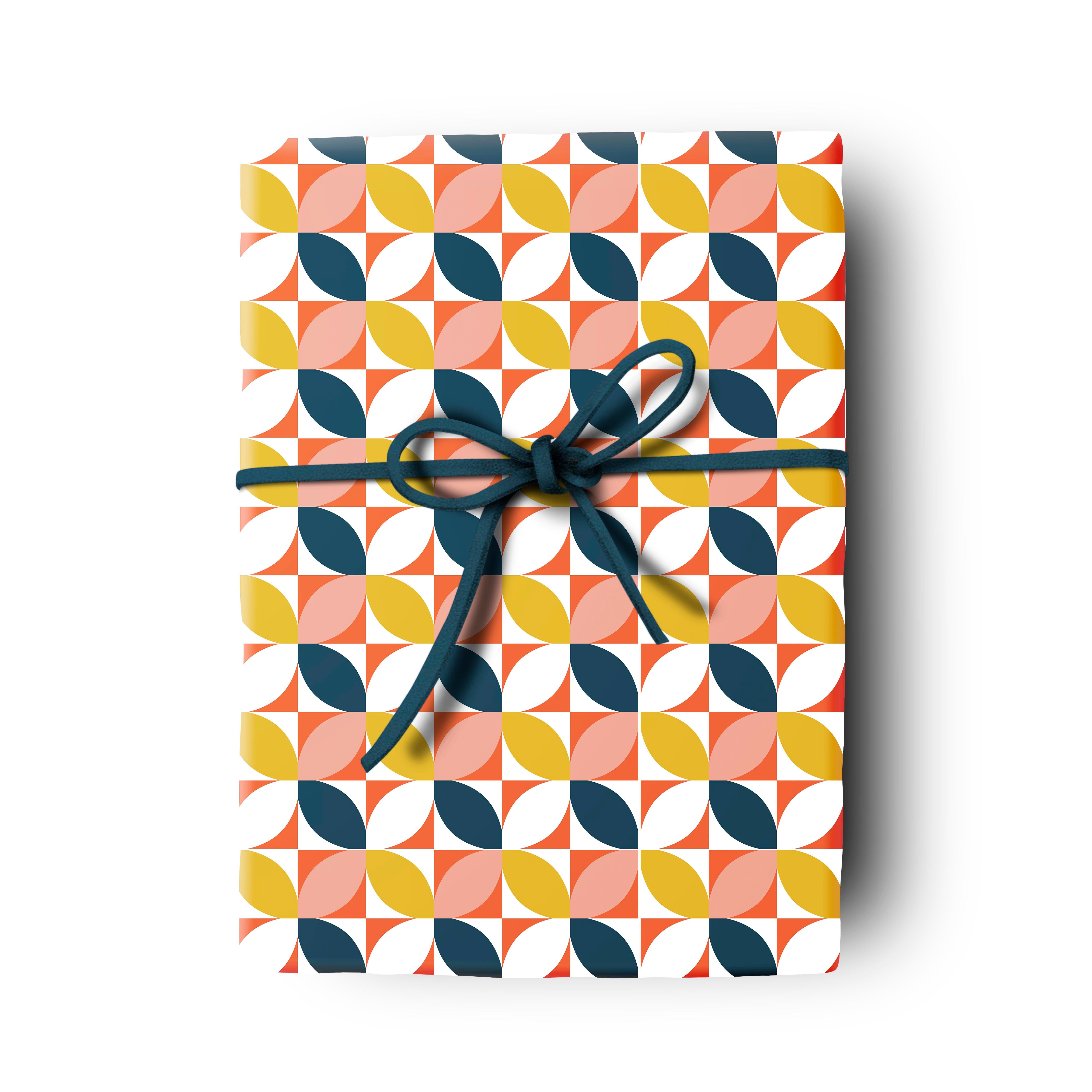 Four Petals Mid Century Modern Gift Wrap Craft Sheets