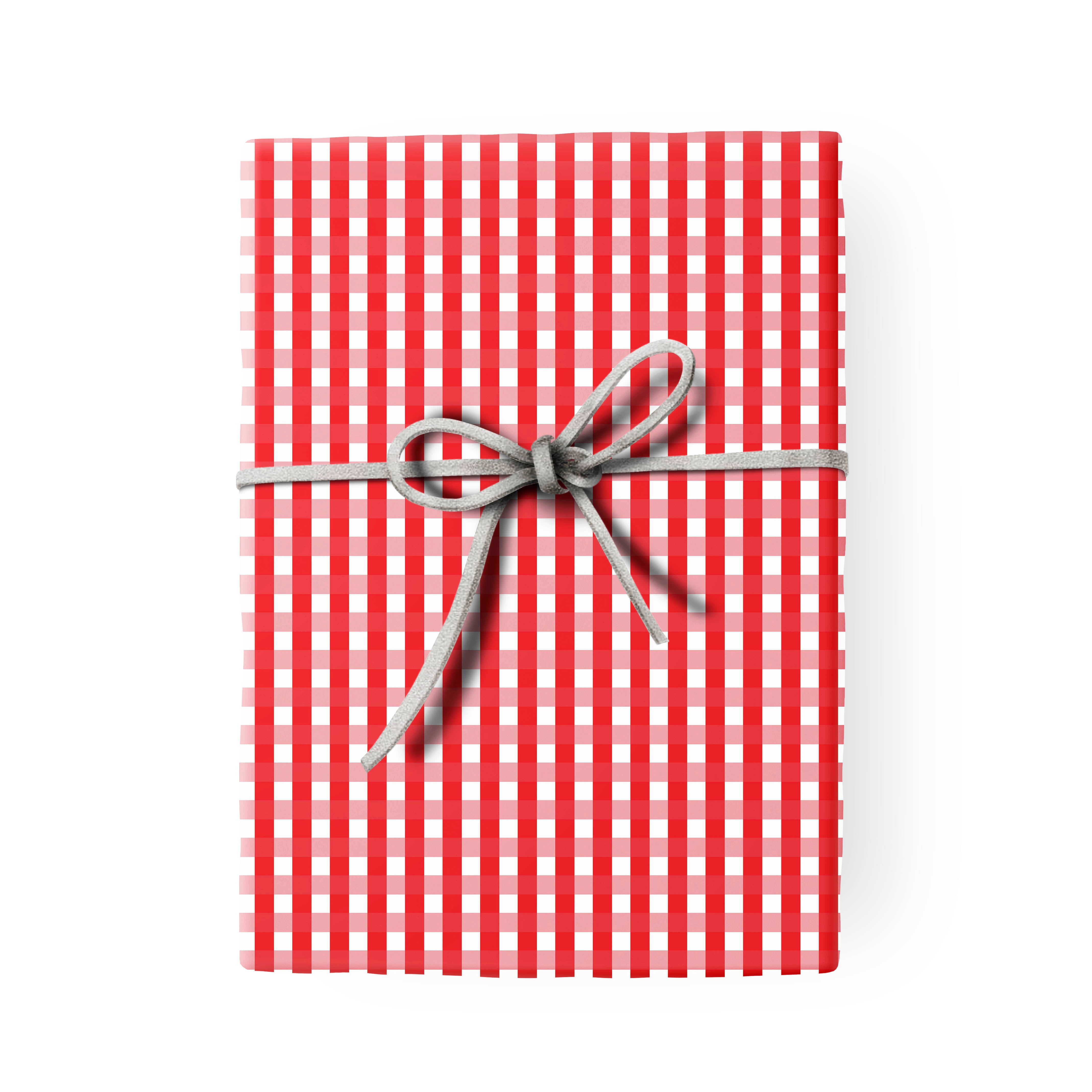 Gingham Red Gift Wrap Craft Sheets