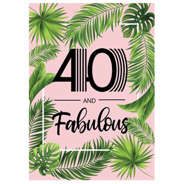 40 and Fabulous Palm Birthday Card - ModLoungePaperCompany