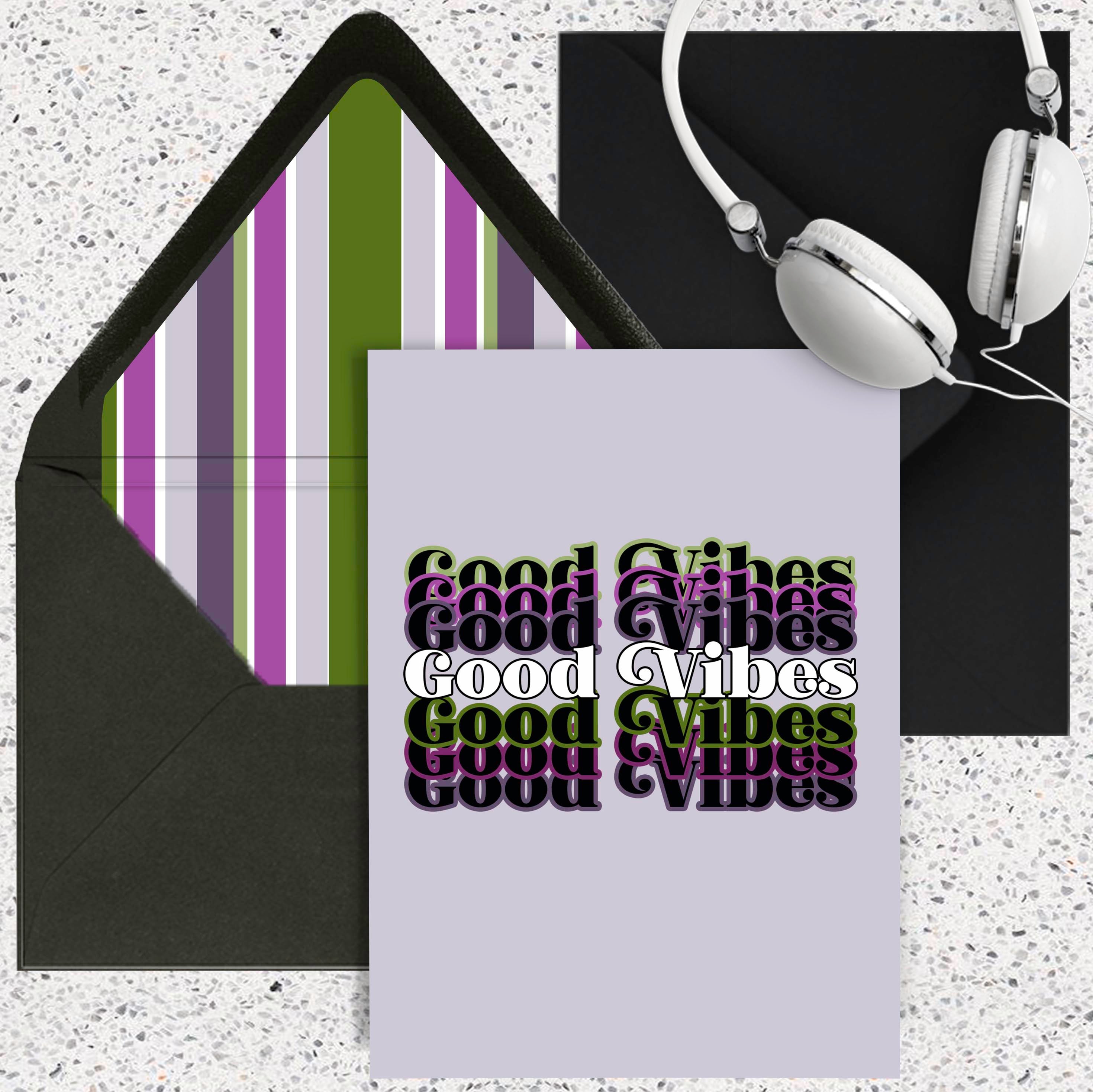 Good Vibes Retro Font Card