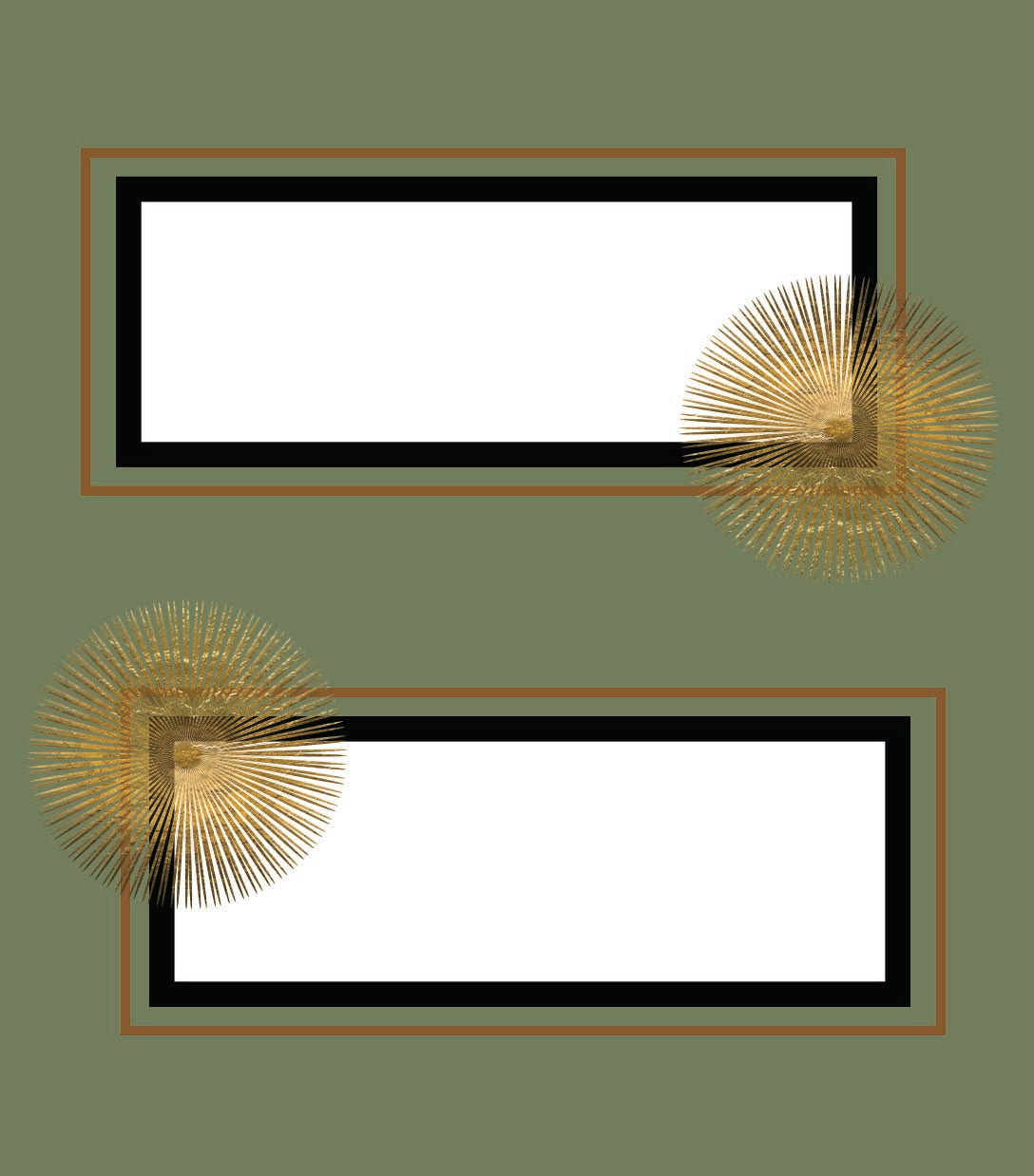 Hexagon and Star Double Sided Mid Century Modern Place Cards