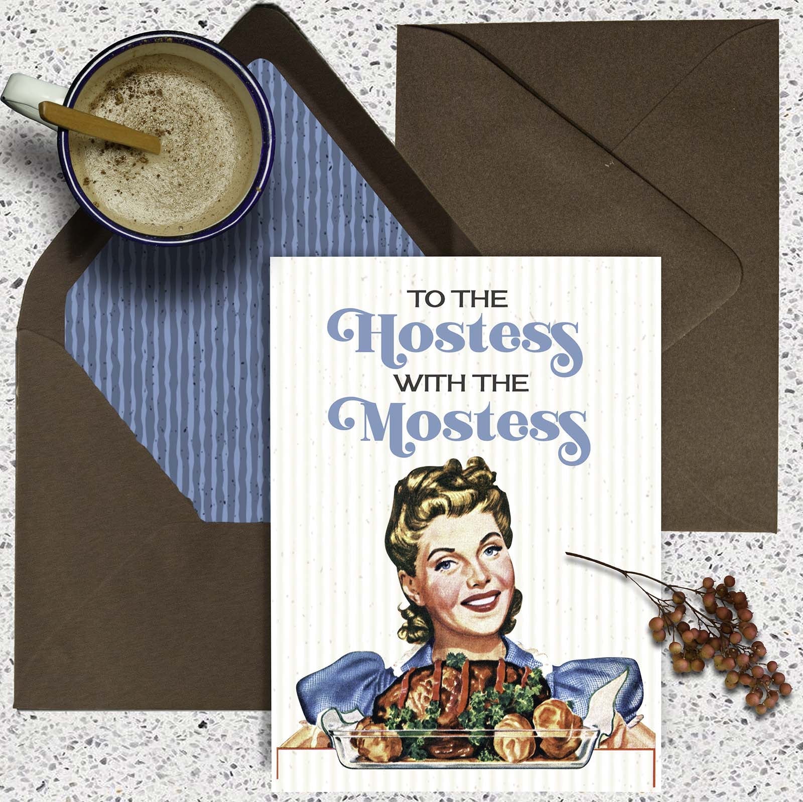 Hostess With The Mostess Vintage Housewife Greeting Card
