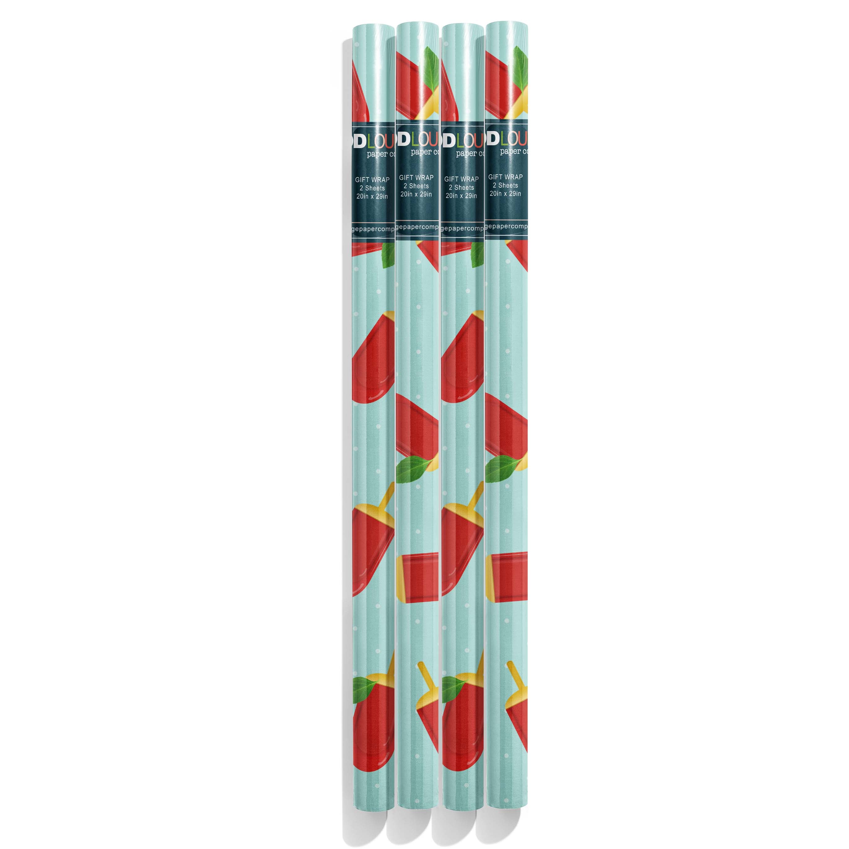 Ice Popsicle Retro Gift Wrap Summer Wrapping Paper Sheet
