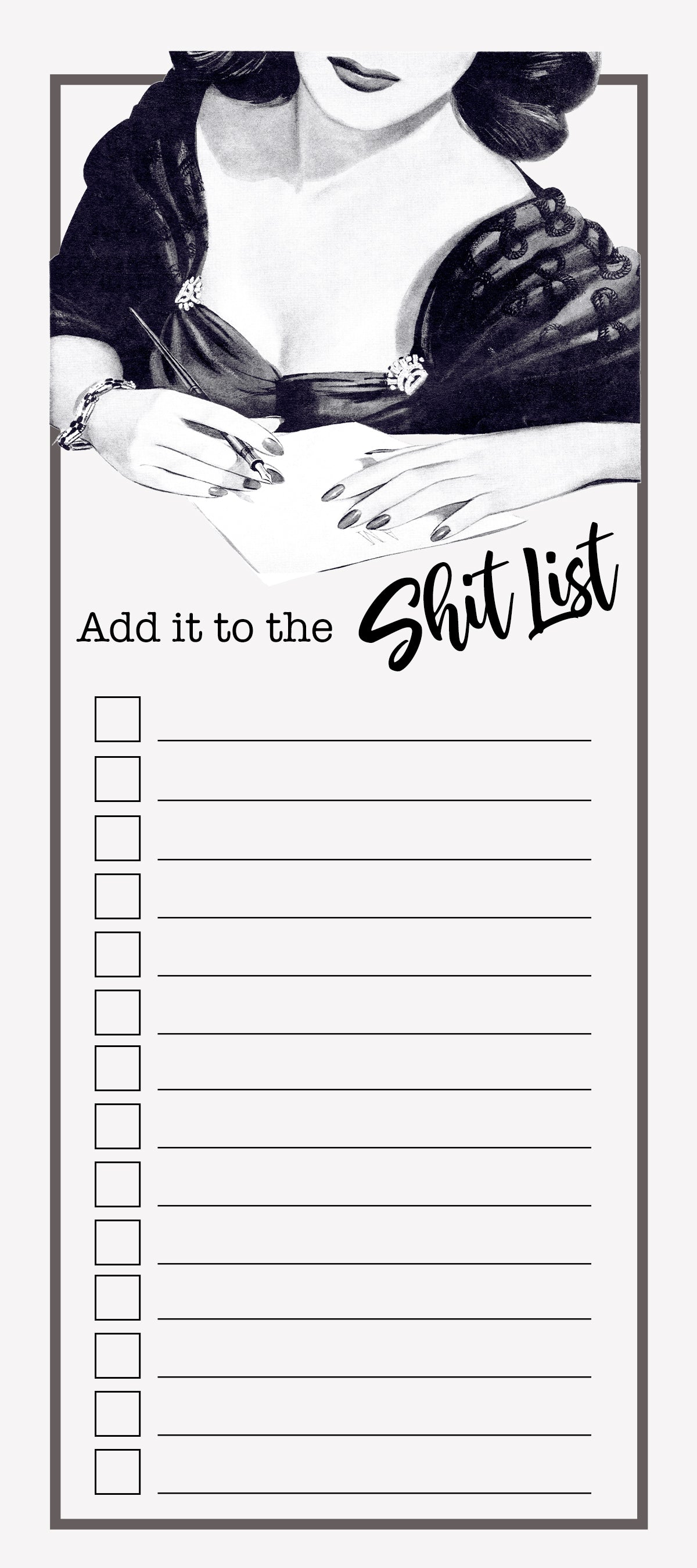 Shit List Funny Housewife To Do Notepad