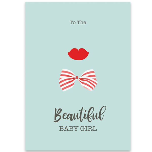 Lips and Bow Newborn Greeting Card - ModLoungePaperCompany