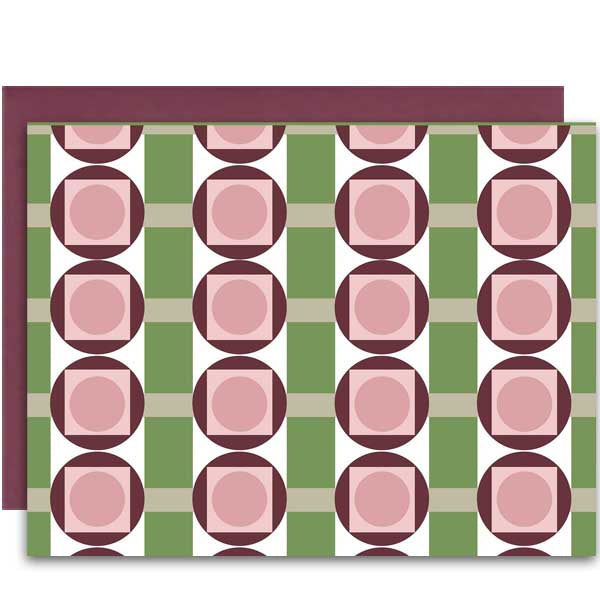 Circle in Squares Notecard - ModLoungePaperCompany