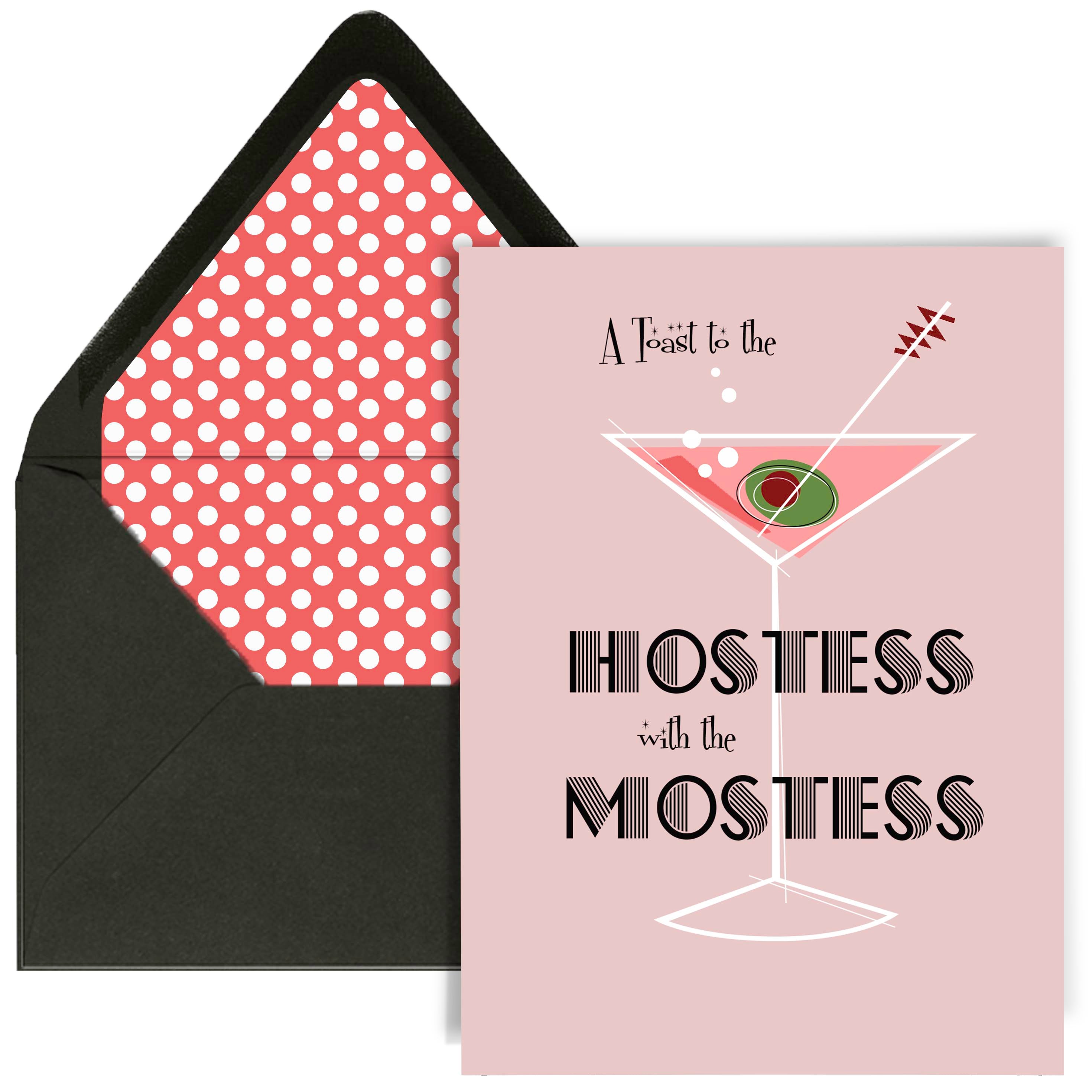 Martini Toast to the Hostess with the Mostess Greeting Card