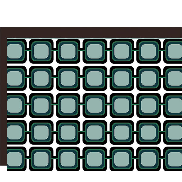 Blue Retro Squares Mid Century Modern Notecard Boxed Set
