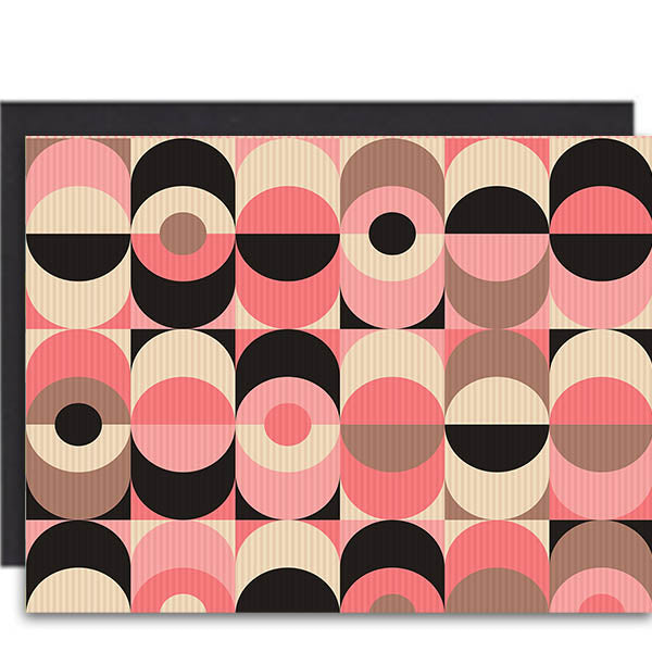 Pink and Black Circle in Oval Mid Century Blank Notecard Boxed Set